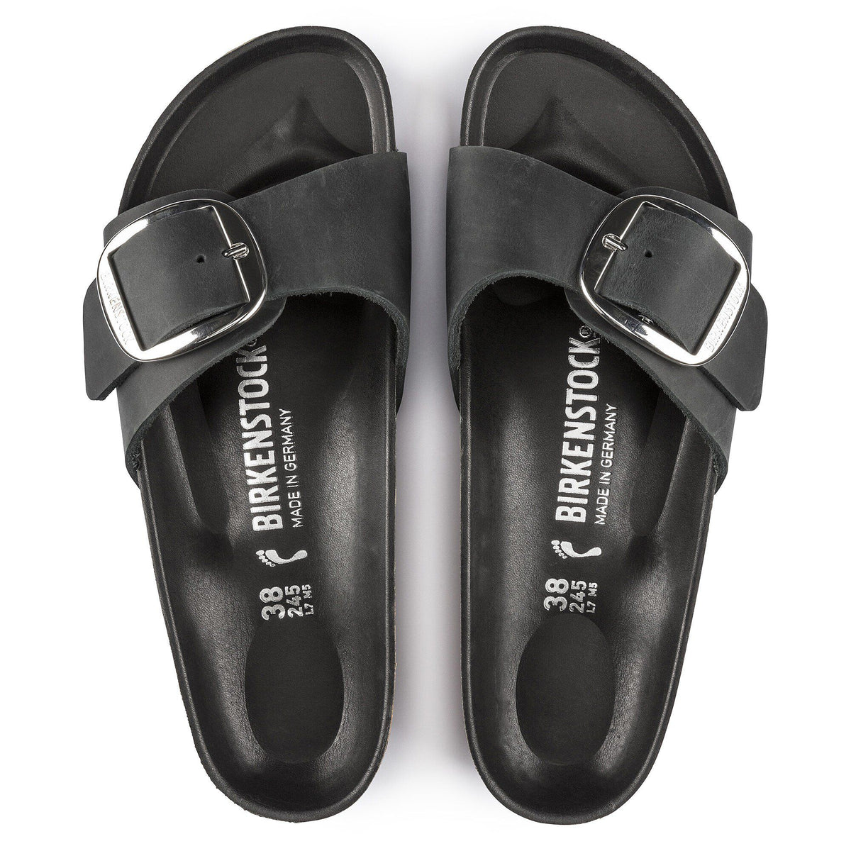 Madrid Big Buckle Natural Leather Oiled - Black