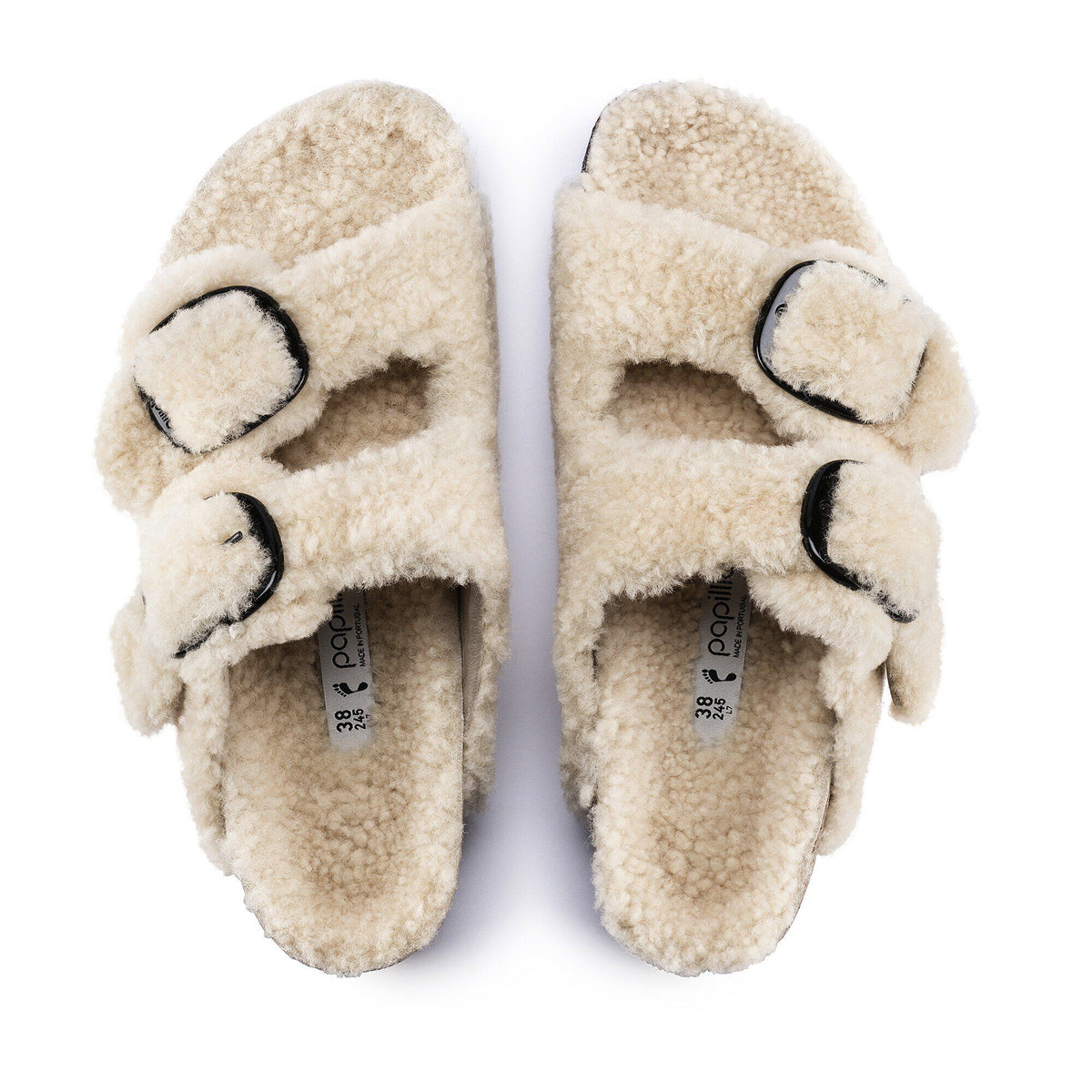 Arizona Big Buckle Shearling Fur - Teddy Eggshell