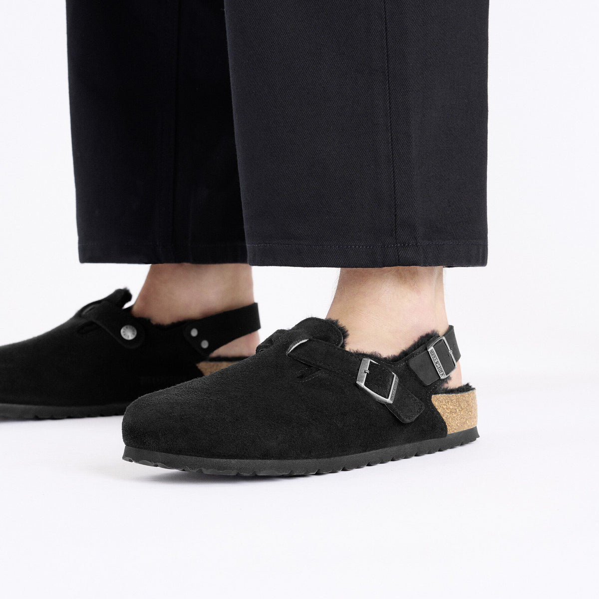 Tokio Shearling Suede Leather - Black