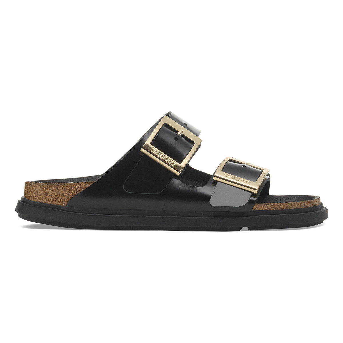 Arizona Droplet Buckle Natural Leather Patent - High Shine Black
