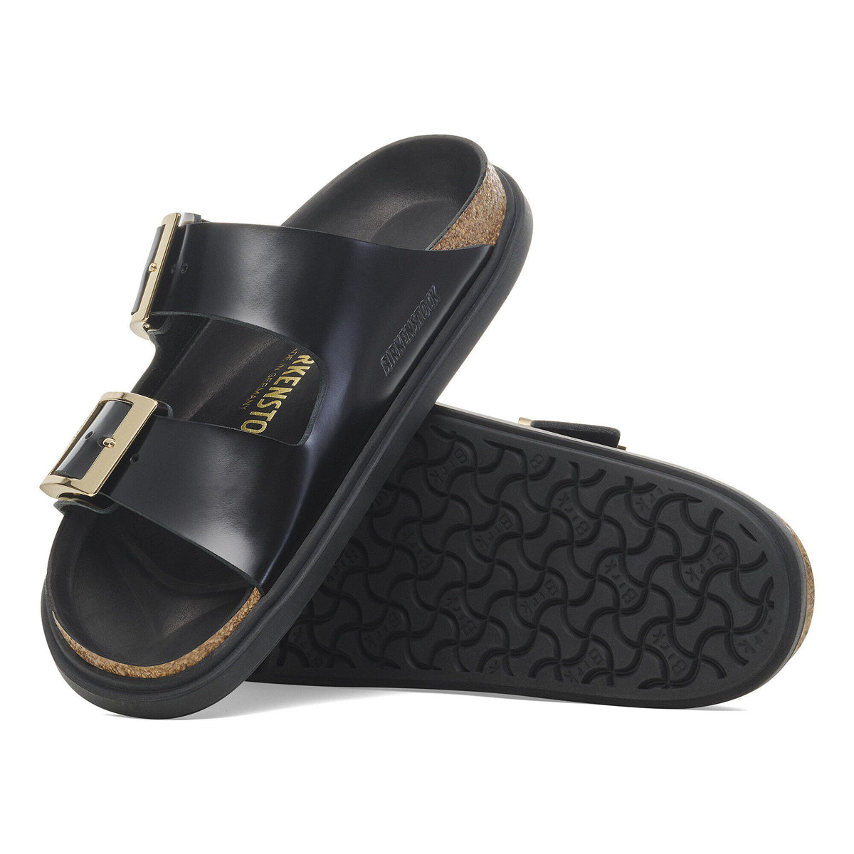 Arizona Droplet Buckle Natural Leather Patent - High Shine Black