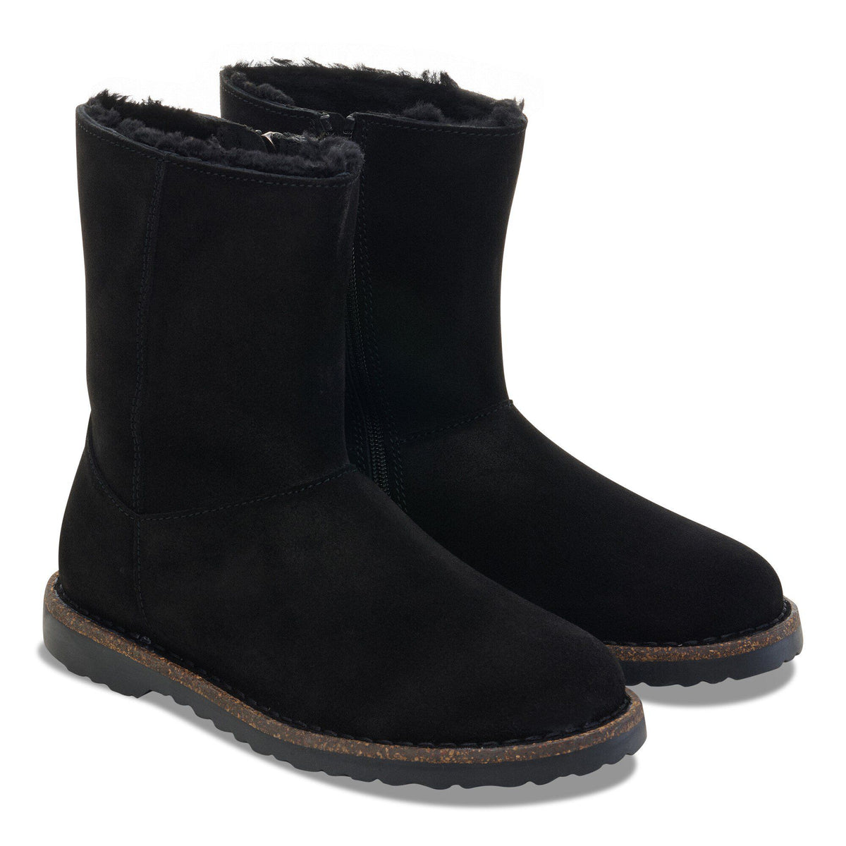 Uppsala Zip Shearling Suede Leather - Black
