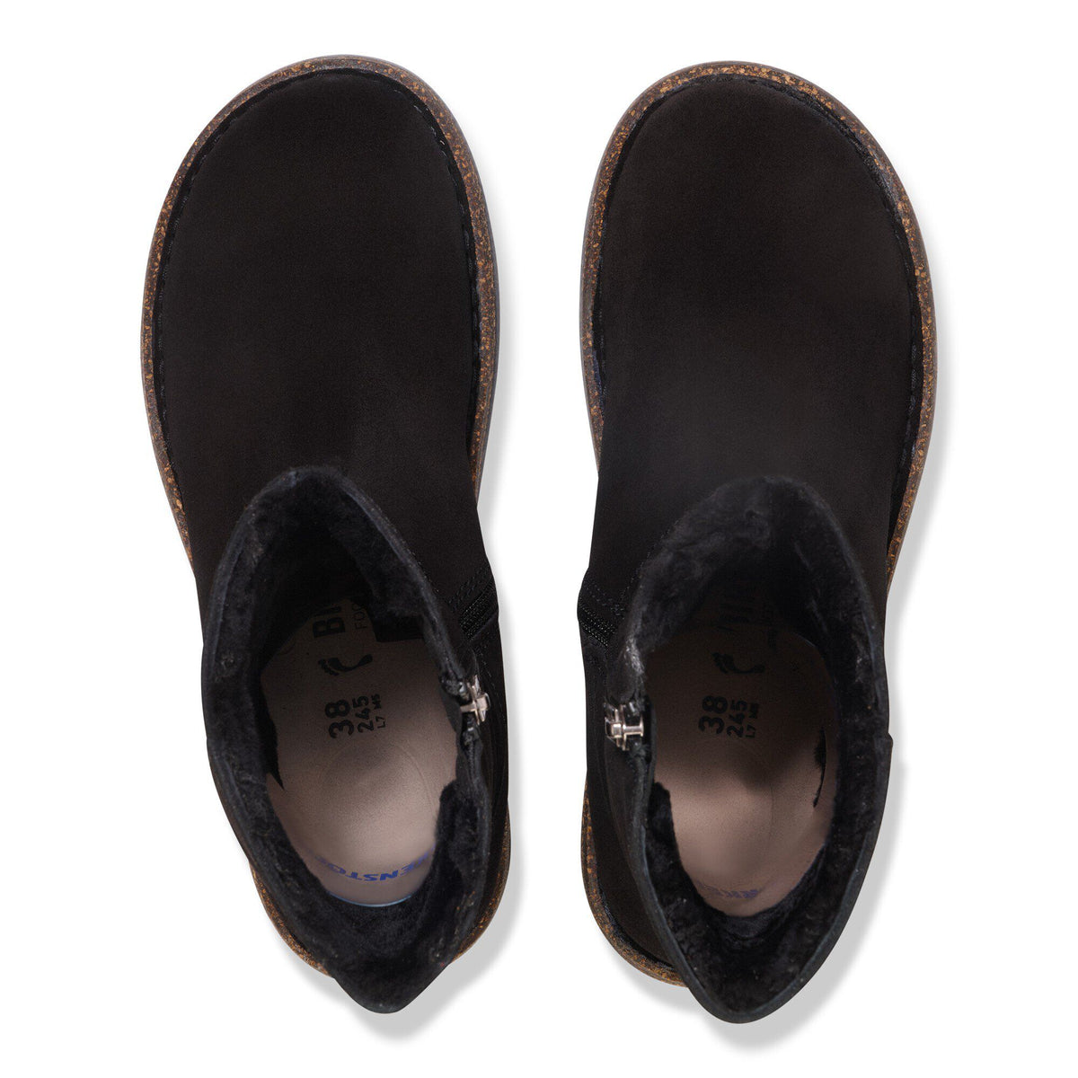 Uppsala Zip Shearling Suede Leather - Black
