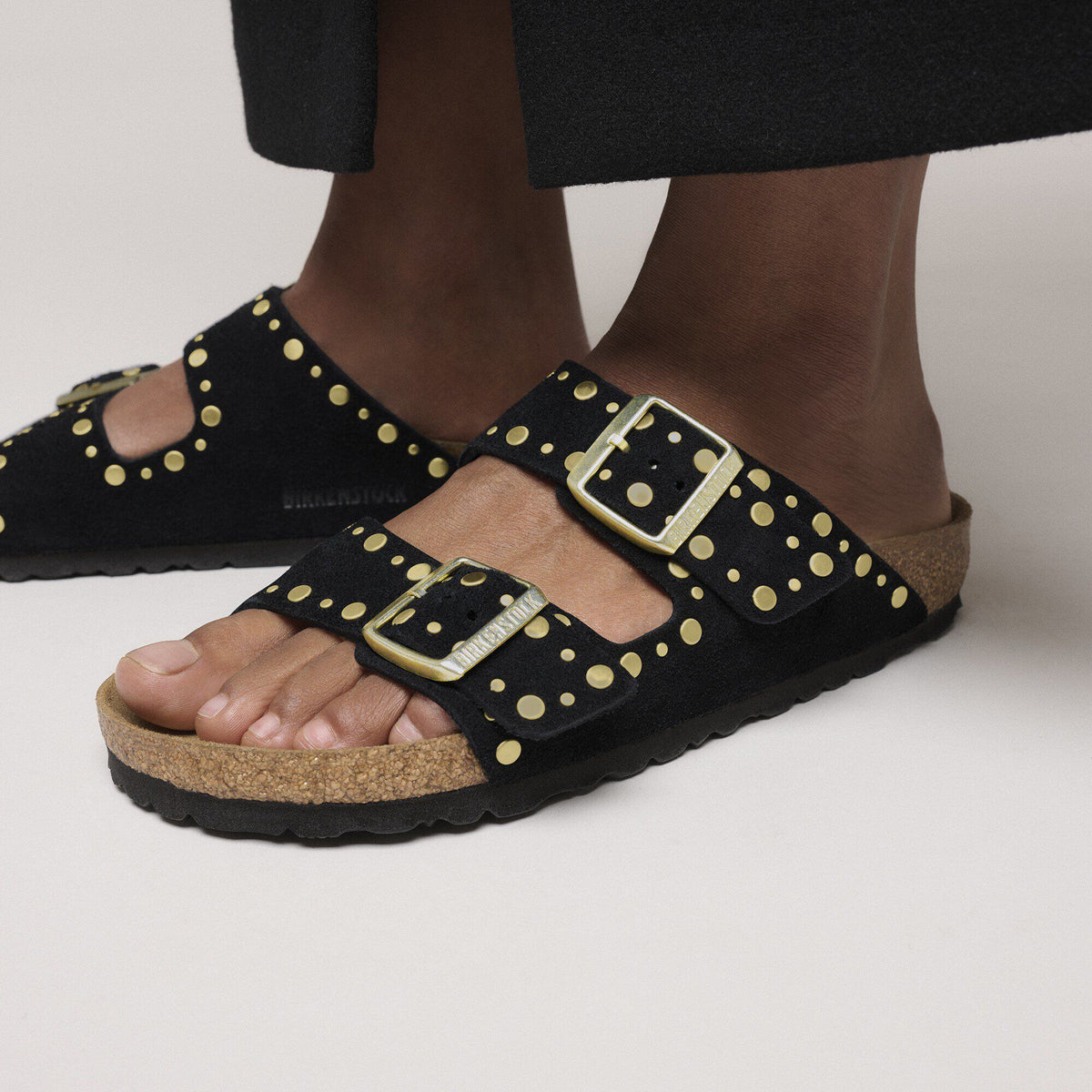 Arizona Rivet Suede Leather - Black