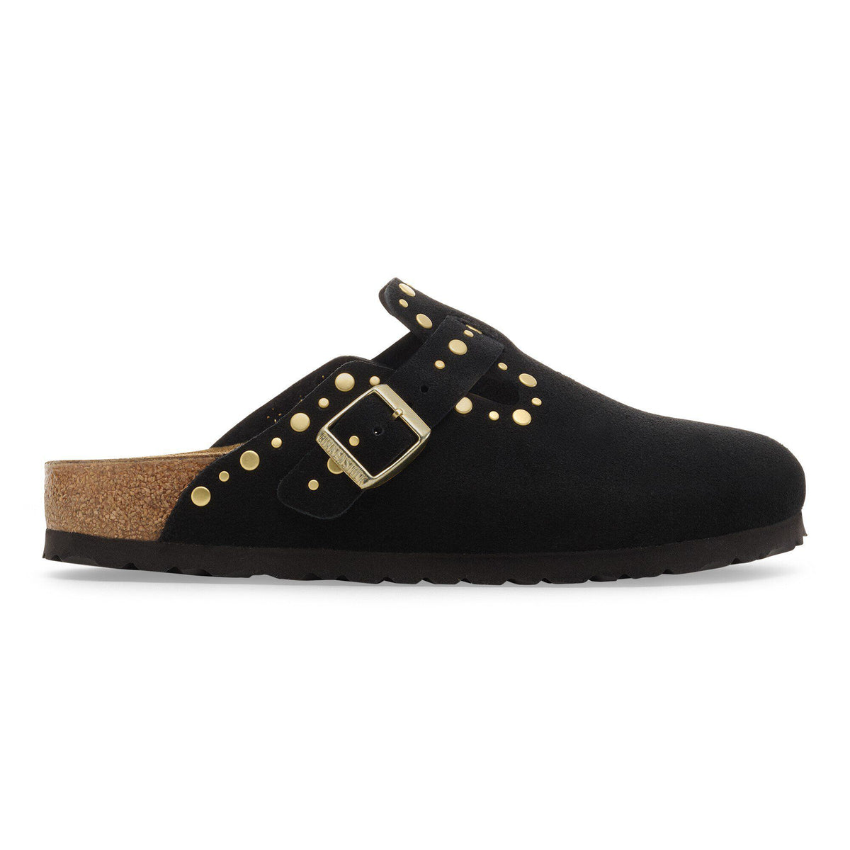 Boston Rivet Suede Leather - Black