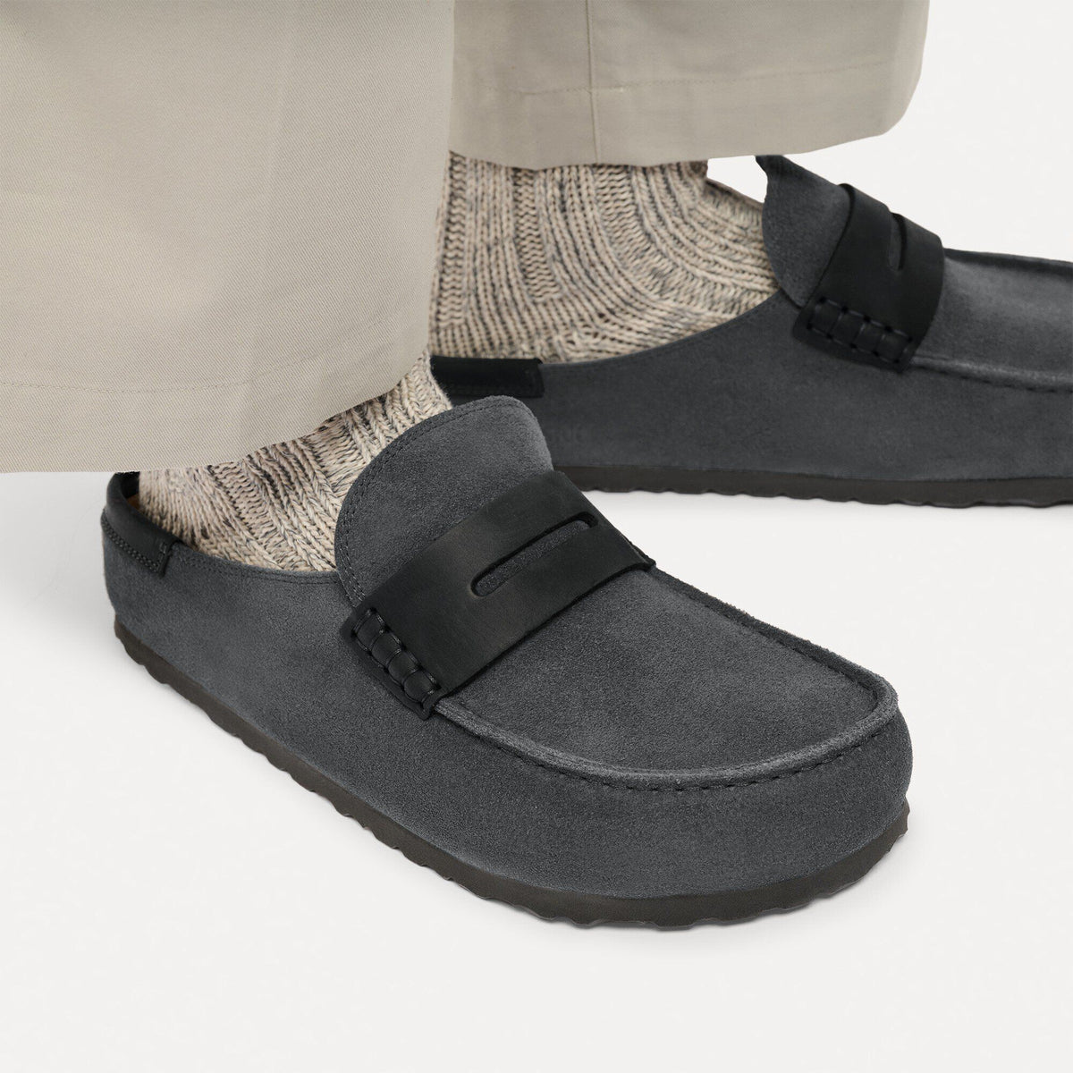 Naples Wrapped Mixed Leather - Charcoal