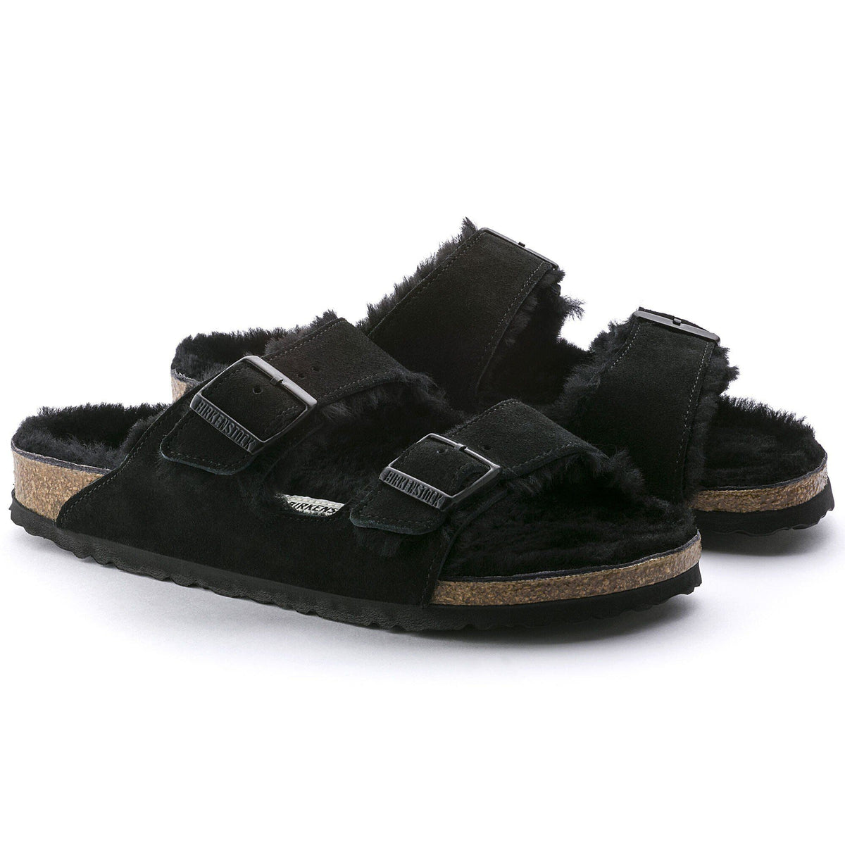 Arizona Shearling Suede Leather/Fur - Black