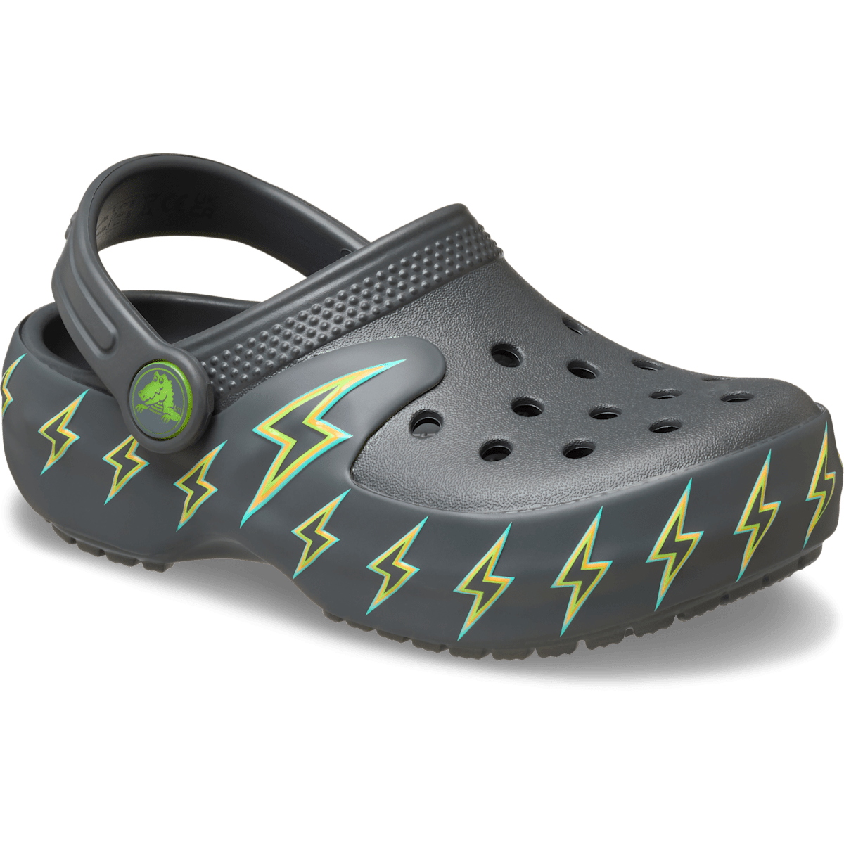Toddler Classic Bolt Lights Clog - Carbon