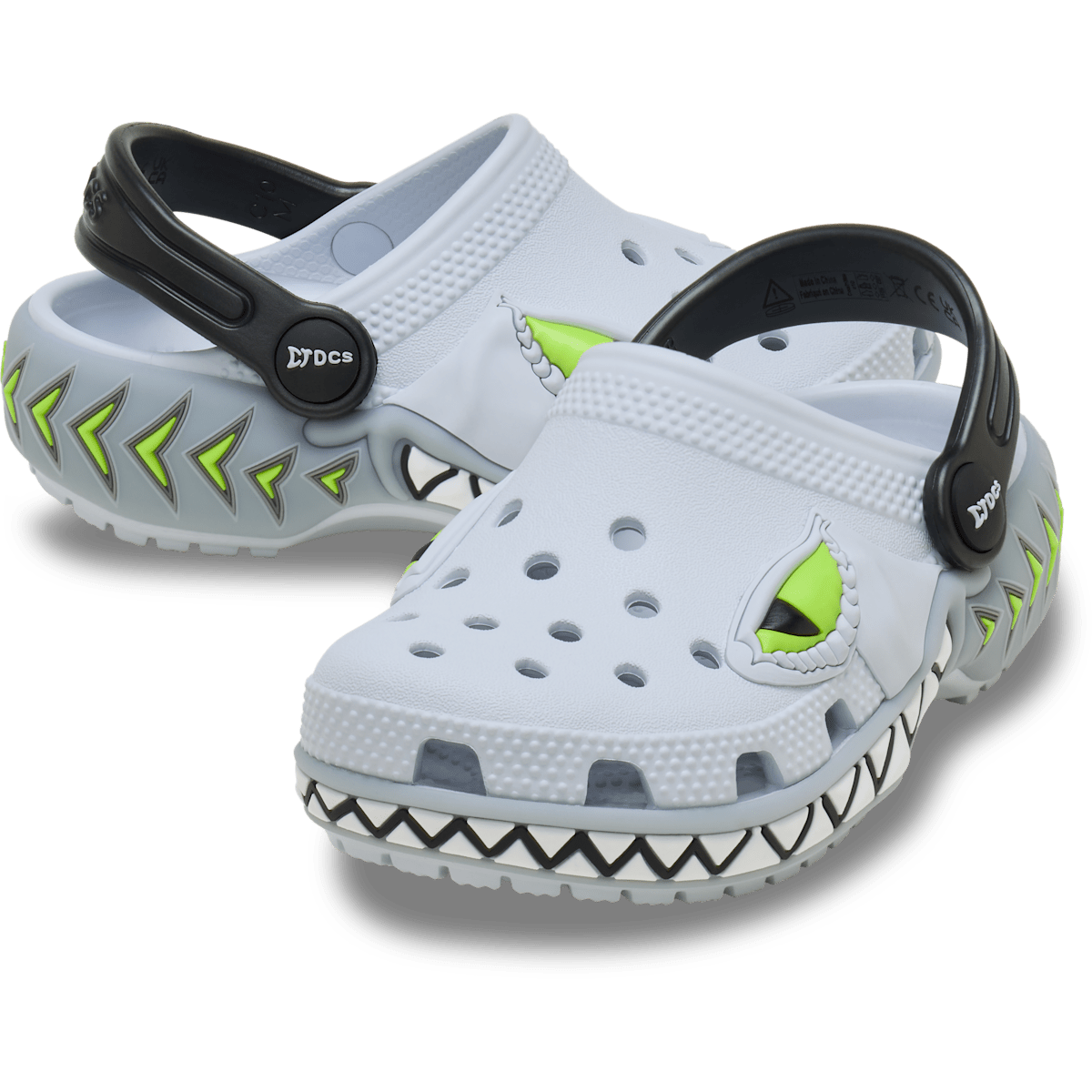 Toddlers Classic Creature Lights Clog - Steel