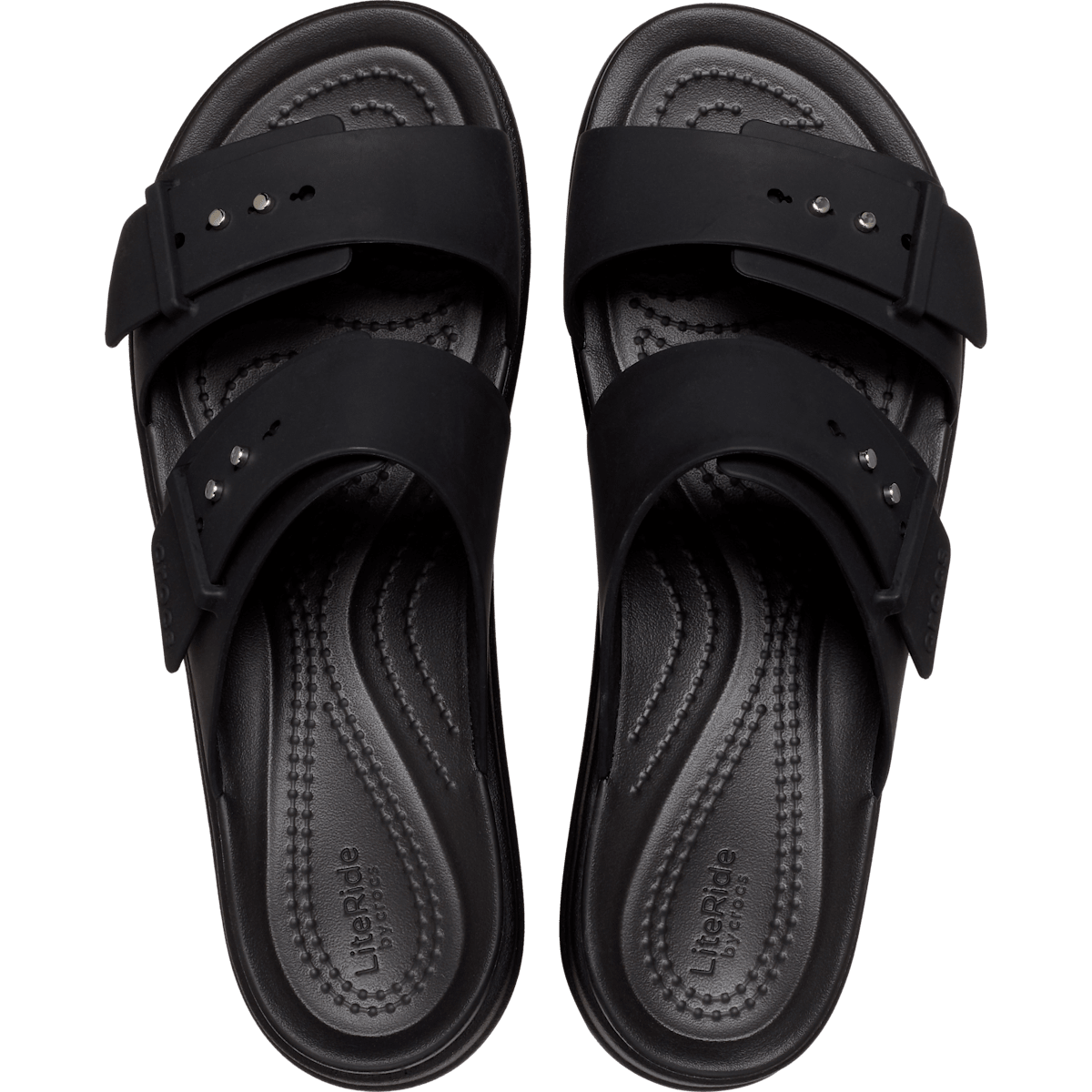 Brooklyn Buckle Low Wedge Sandal - Black