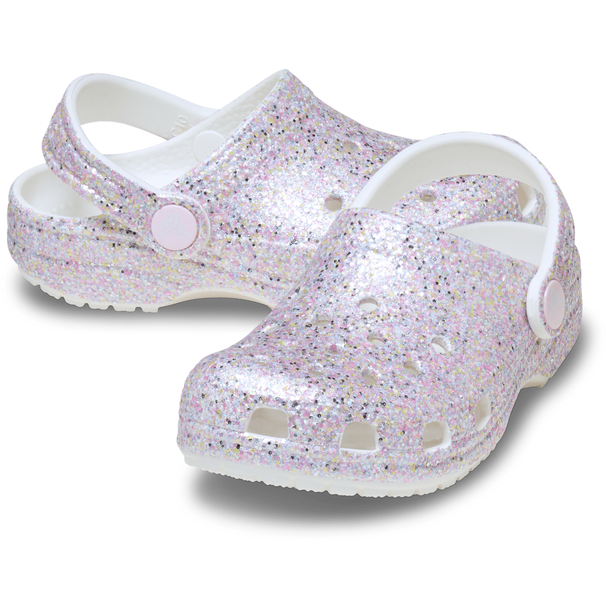 Toddler Classic Fantasy Glitter Clog - White