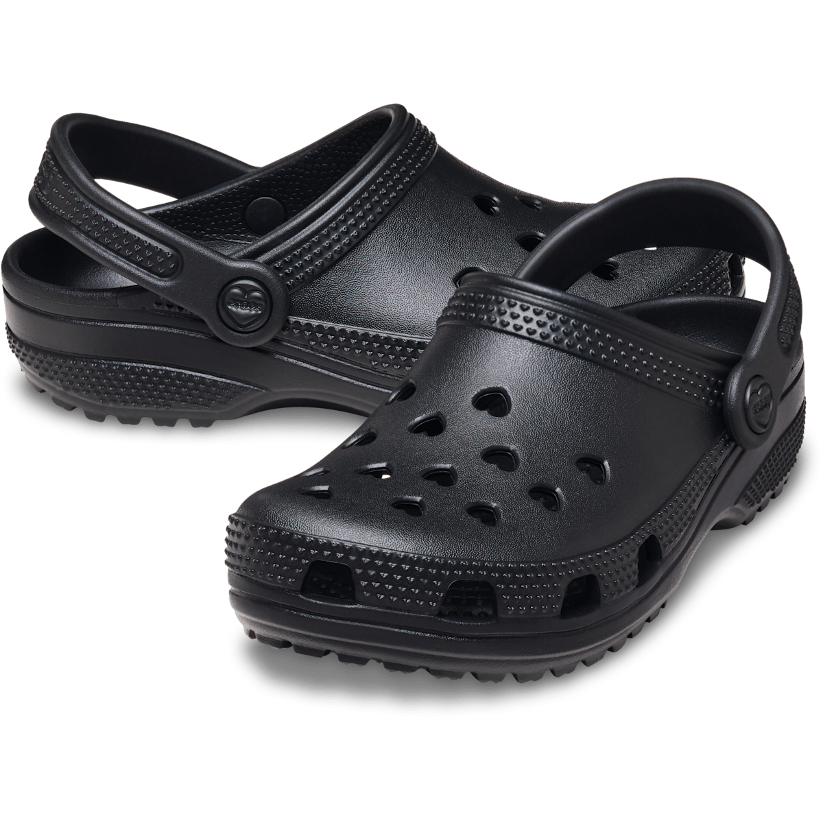 Kids' Classic Hearts Cut Out Clog - Black