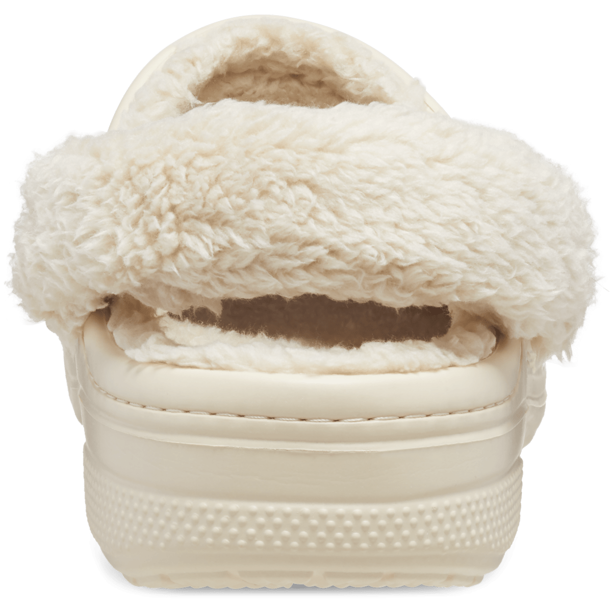 Baya Lined Fuzz-Strap Clog - Winter White