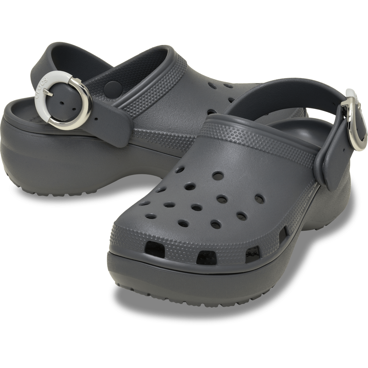 Classic Platform Dipped Buckle Clog - Carbon