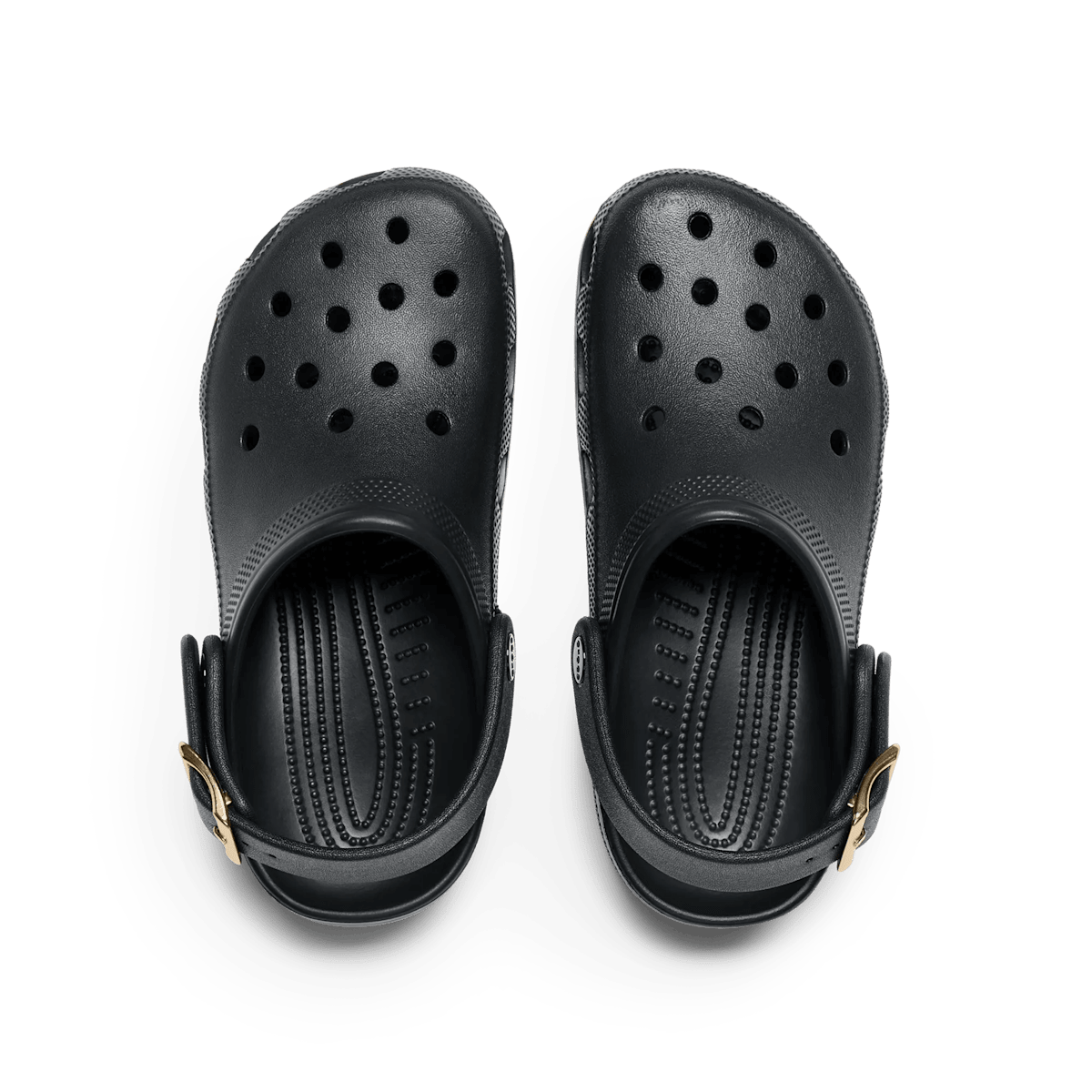 Classic Metallic Buckle Clog - Black
