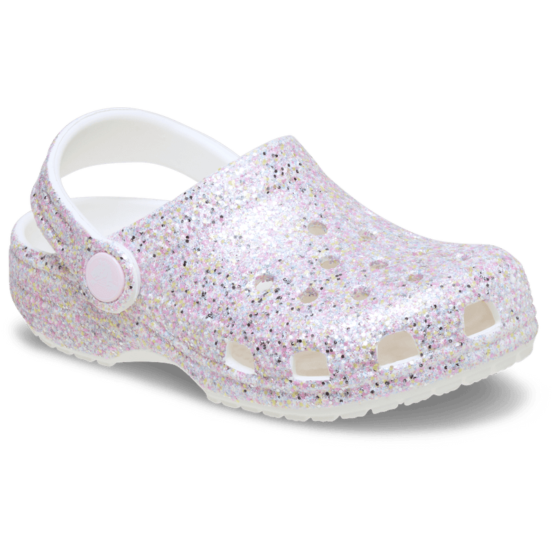 Toddler Classic Fantasy Glitter Clog - White