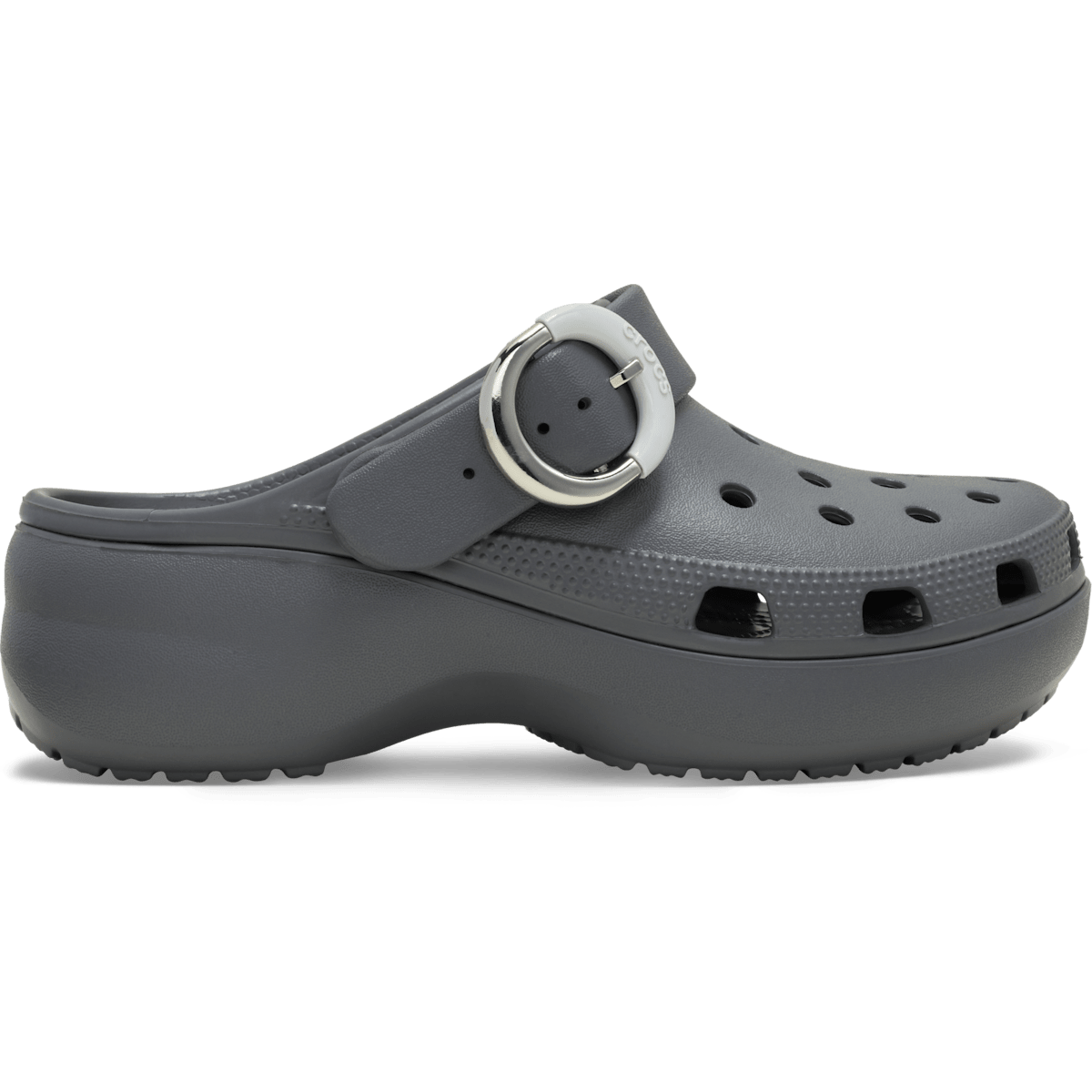 Classic Platform Dipped Buckle Clog - Carbon