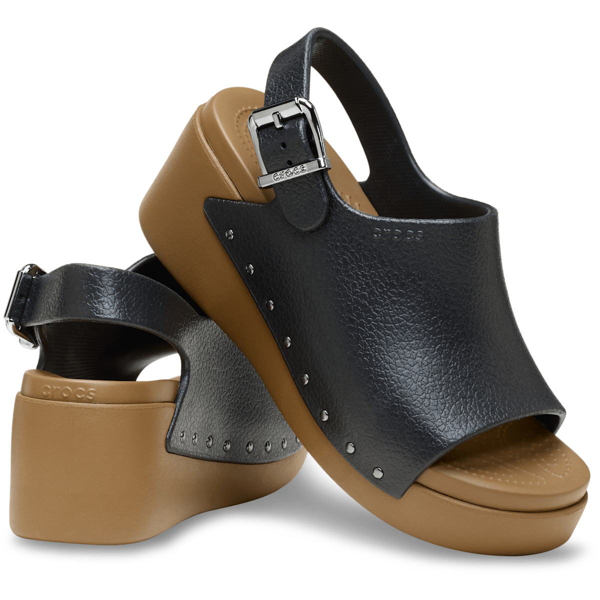 Dylan Studded Platform Slide - Black/Sepia