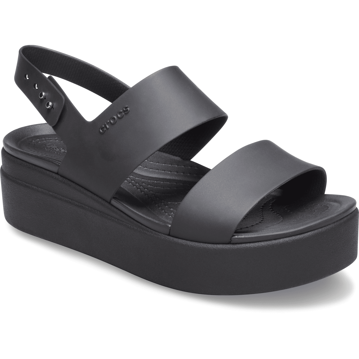 Brooklyn Low Wedge Sandal - Black / Black