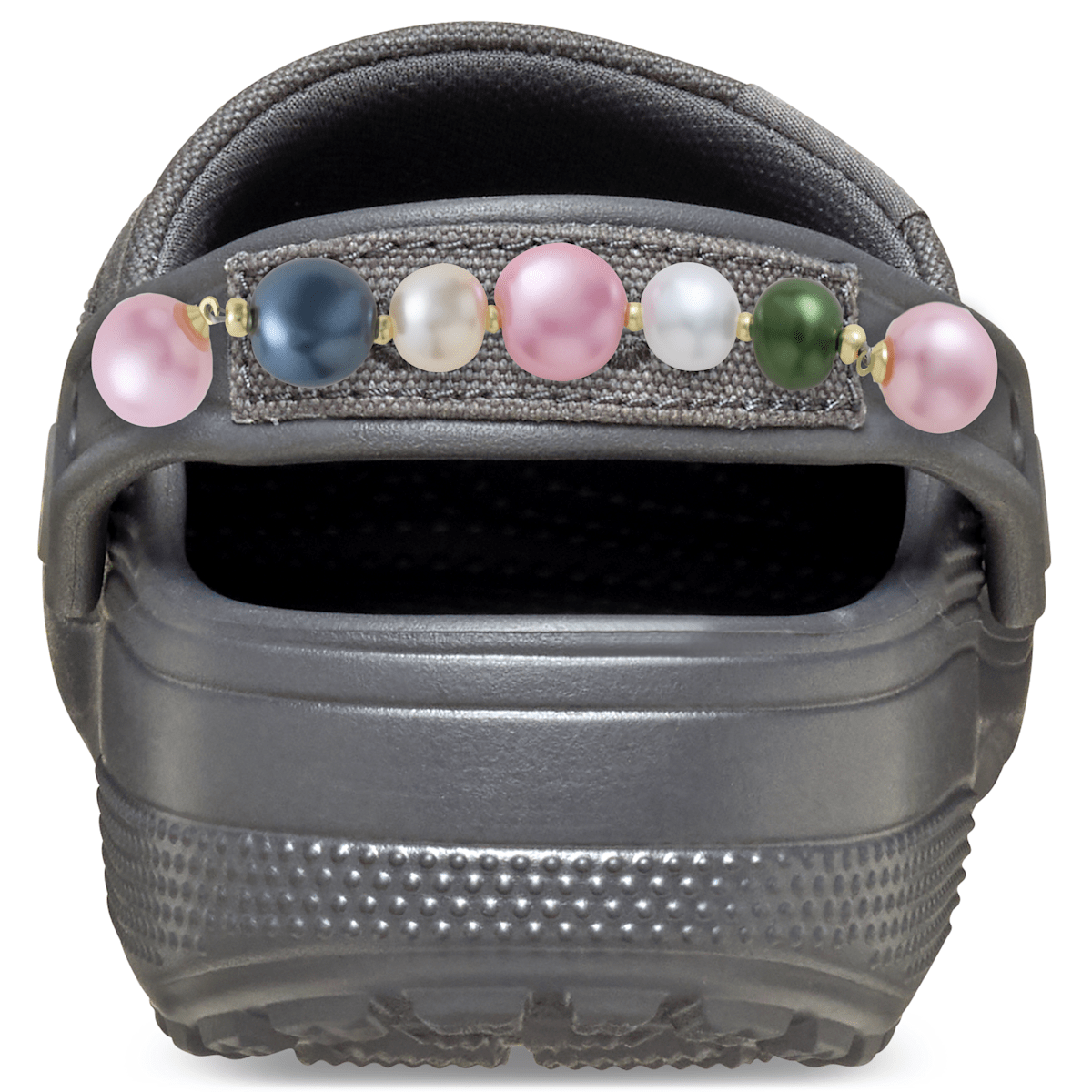 Crafted Pearl Chain Clog - Black Sand