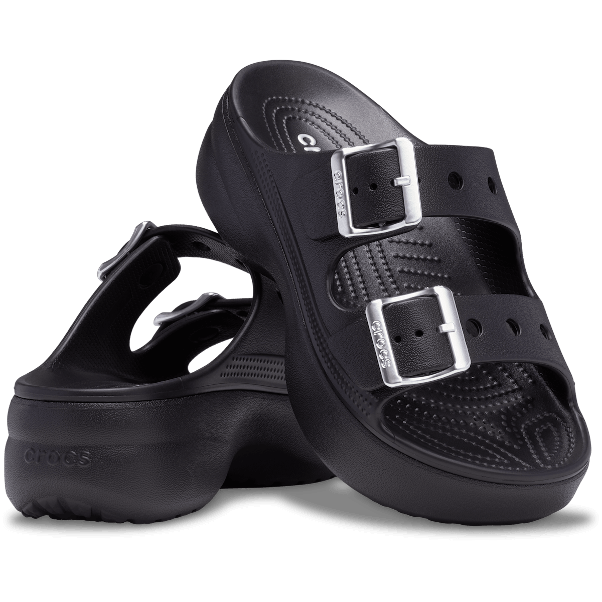 Women's Saturday Platform Metallic Buckle Sandal - Black / Silver