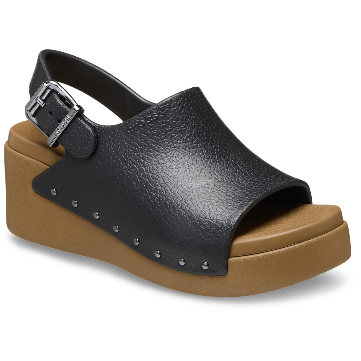 Dylan Studded Platform Slide - Black/Sepia