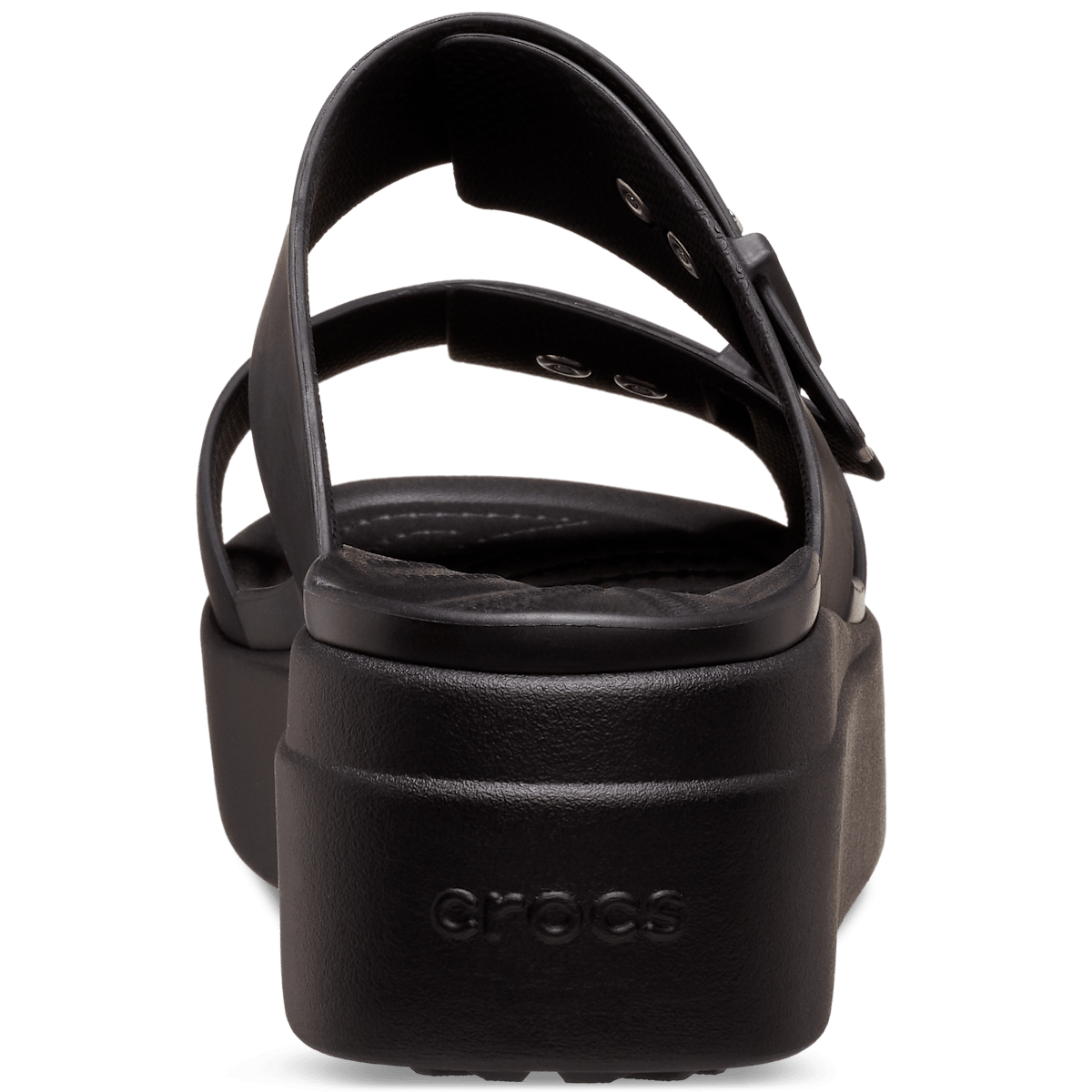 Brooklyn Buckle Low Wedge Sandal - Black