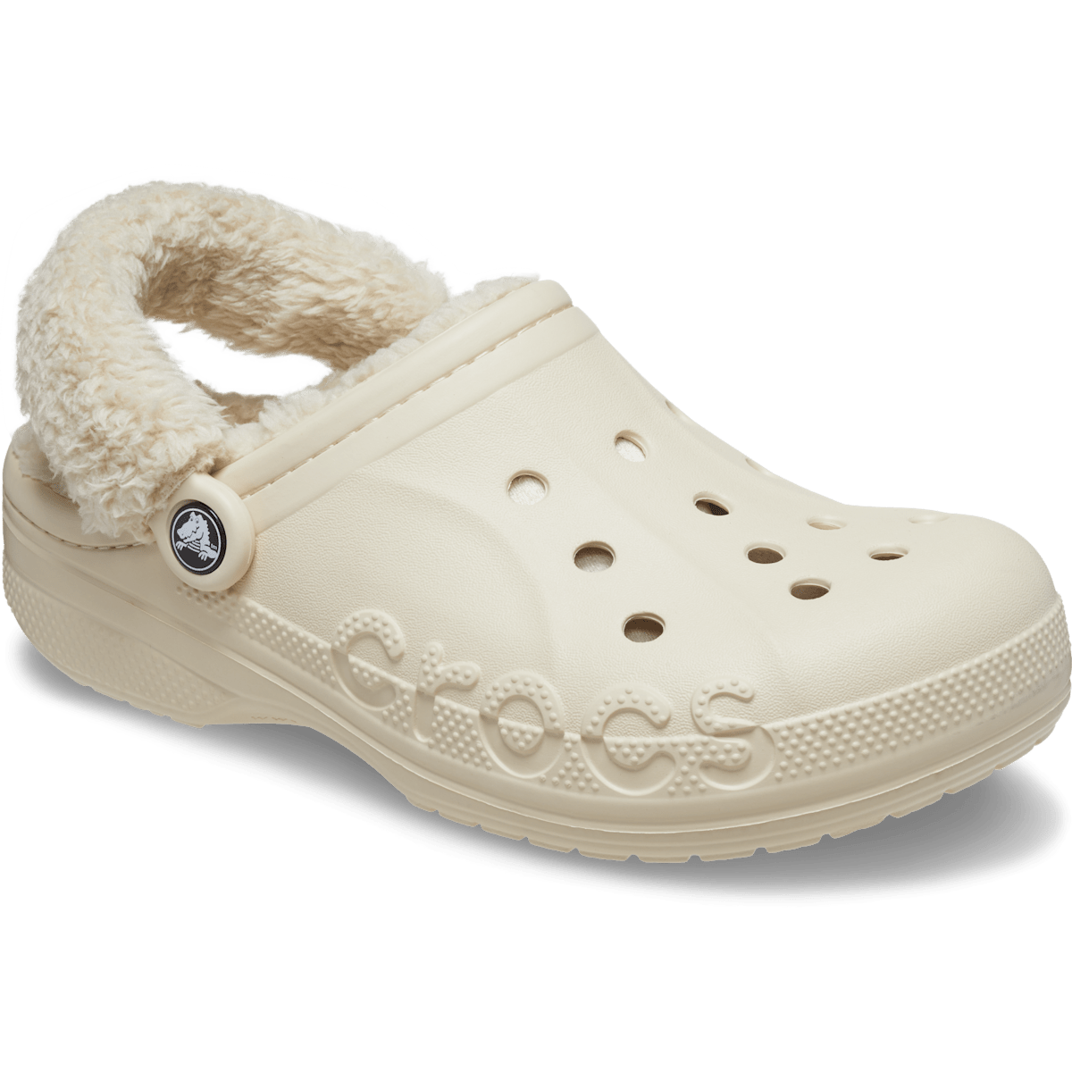 Baya Lined Fuzz-Strap Clog - Winter White