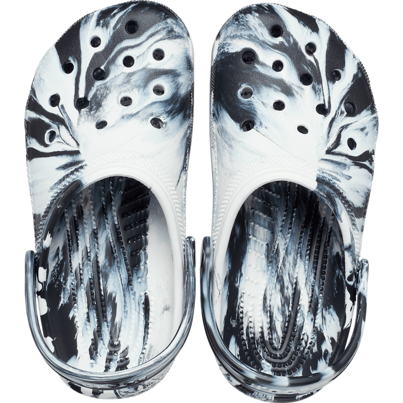 Kids' Classic Marbled Clog - Black / White