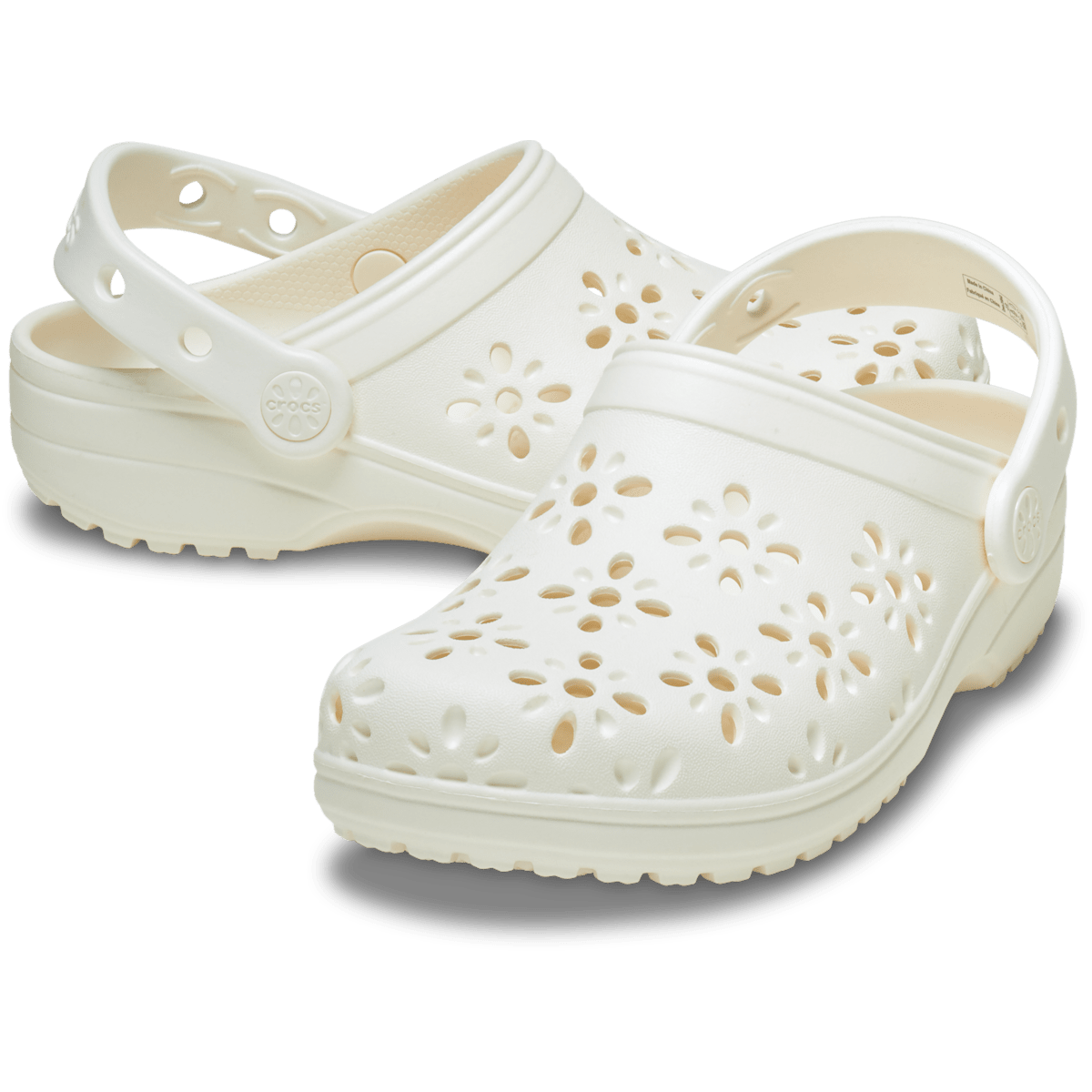 Kids' Classic Floral Cut-Out Clog - Chalk