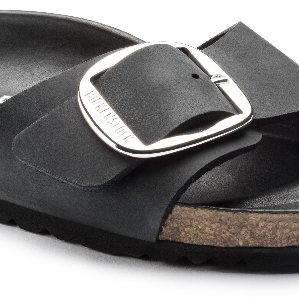 Madrid Big Buckle Natural Leather Oiled - Black