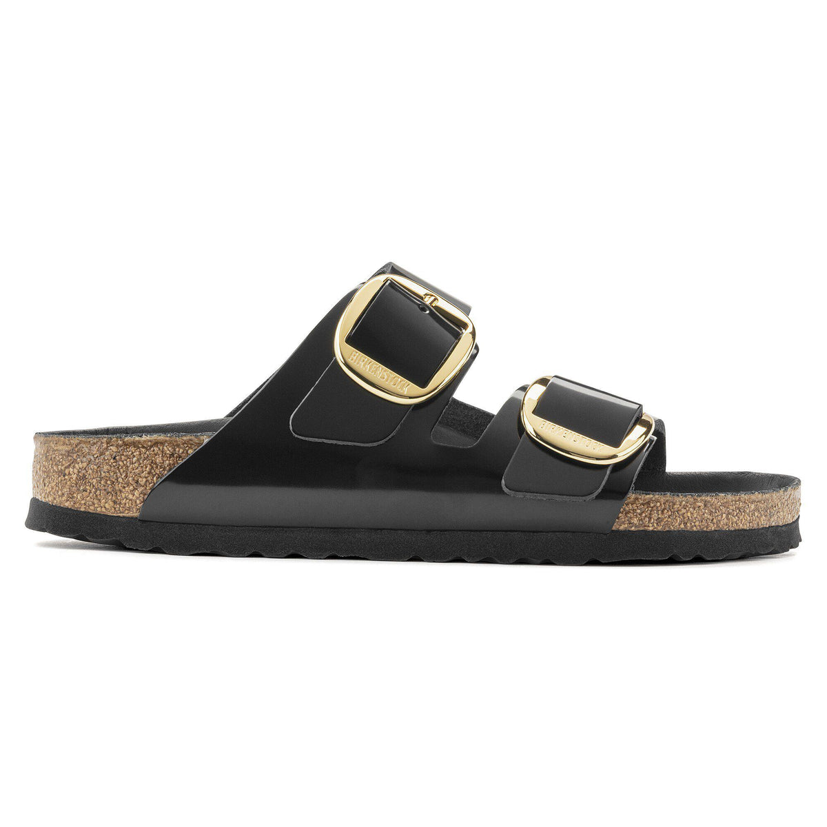 Arizona Big Buckle Natural Leather Patent - High Shine Black