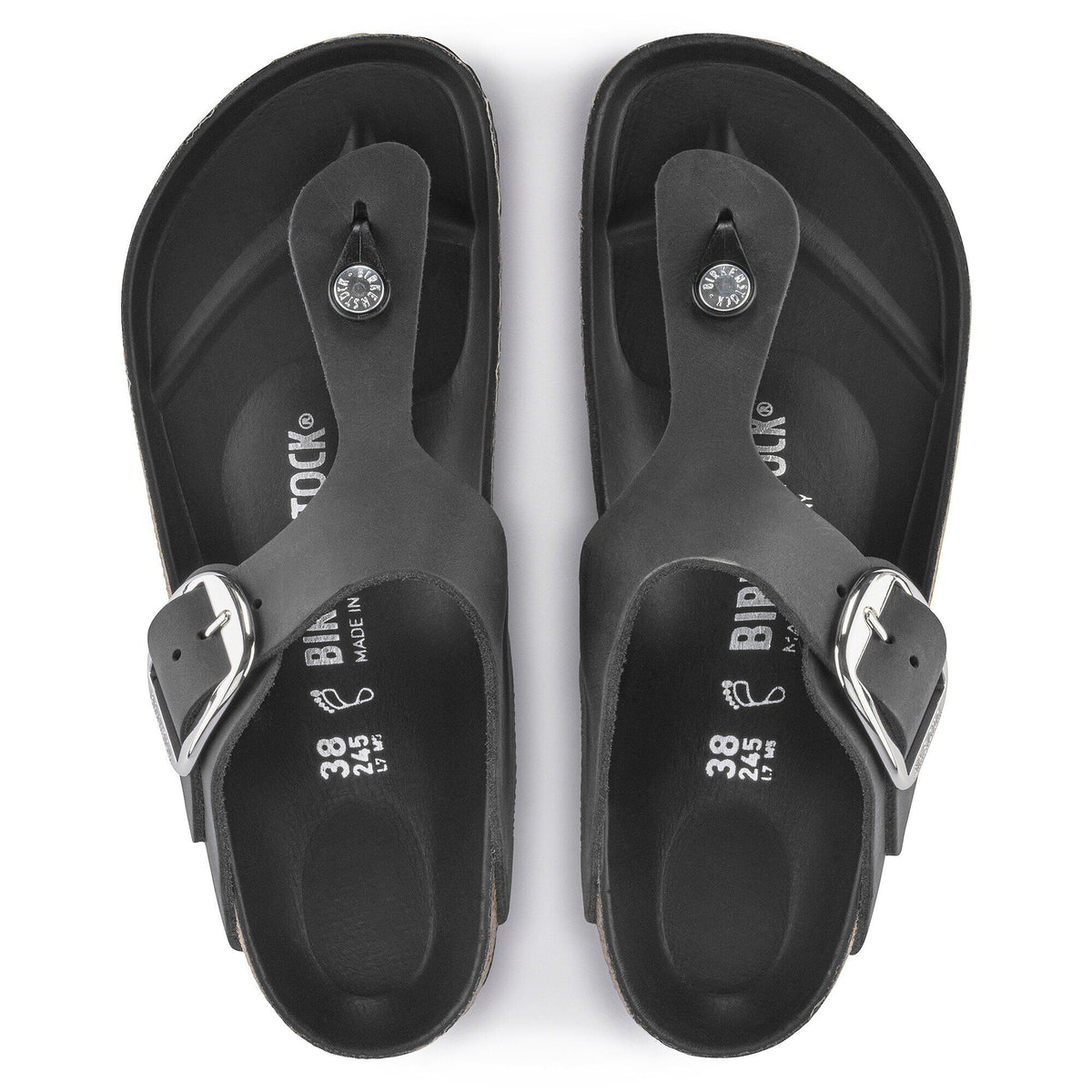 Gizeh Big Buckle Natural Leather Oiled - Black