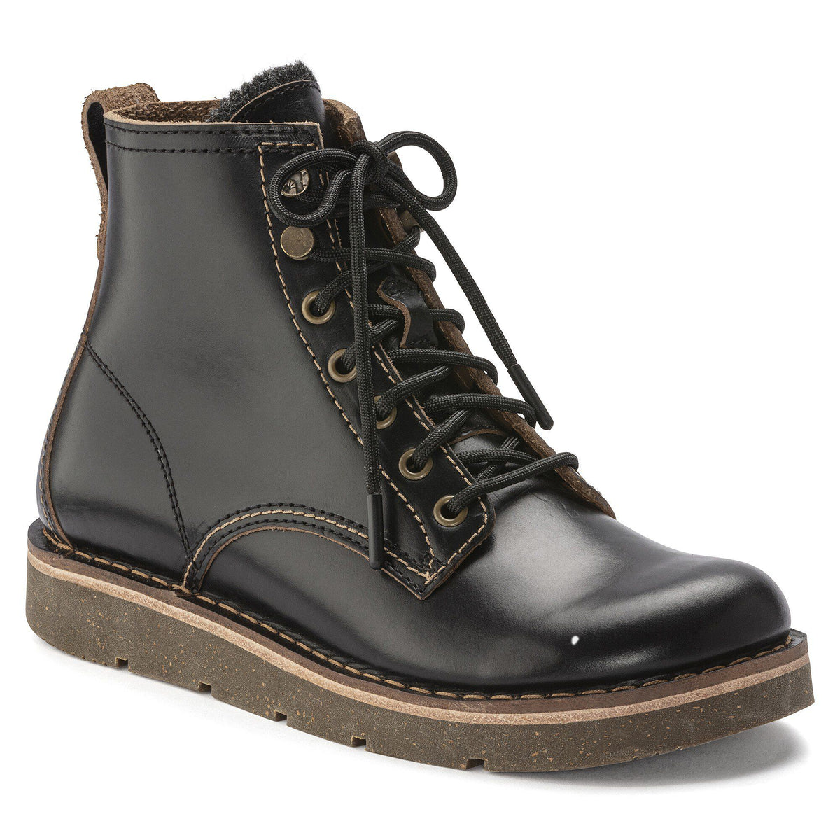 Birmingham Lace Women Natural Leather Oiled - Black