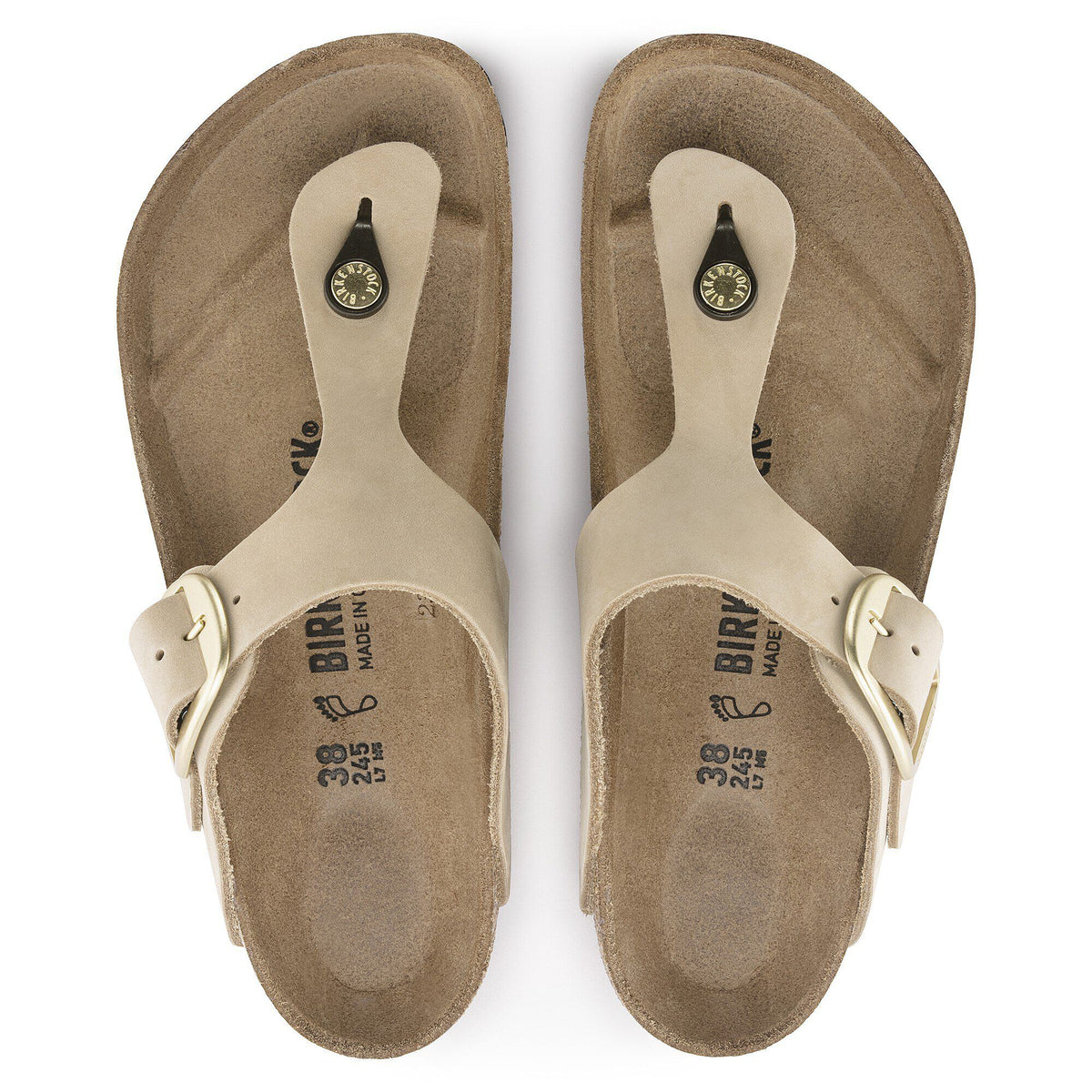 Gizeh Big Buckle Nubuck Leather - Sandcastle