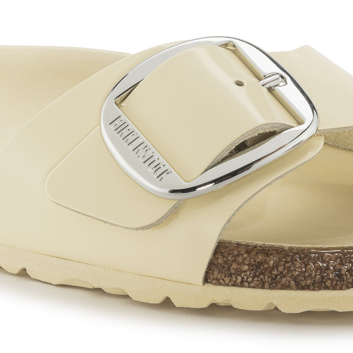 Madrid Big Buckle Natural Leather Patent - High Shine Butter