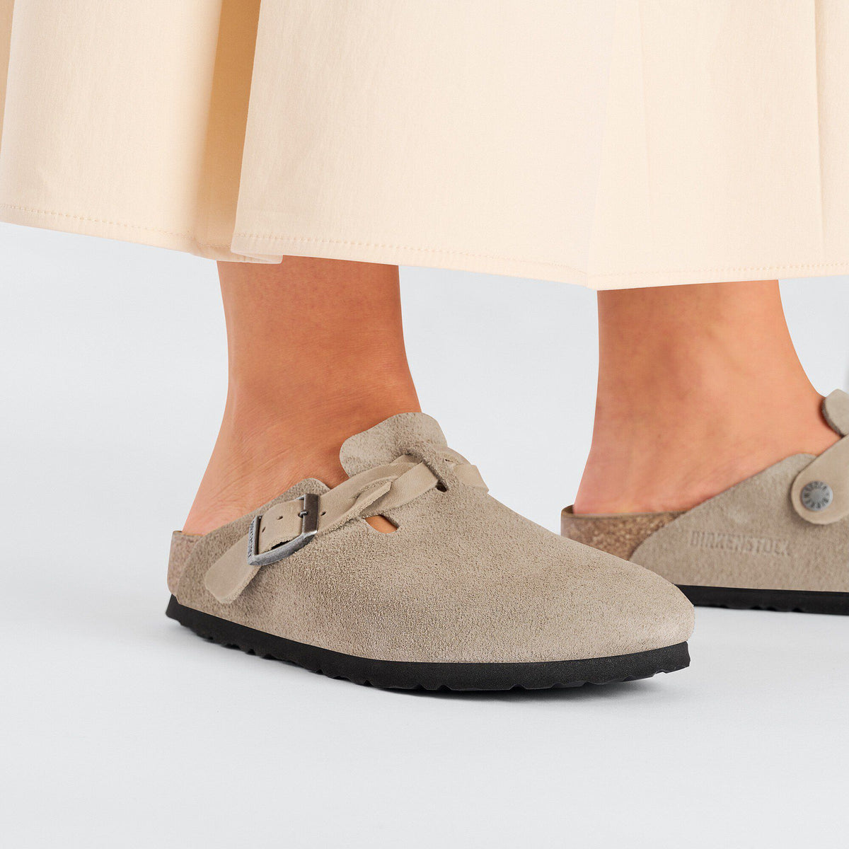 Boston Braided Suede Leather - Taupe