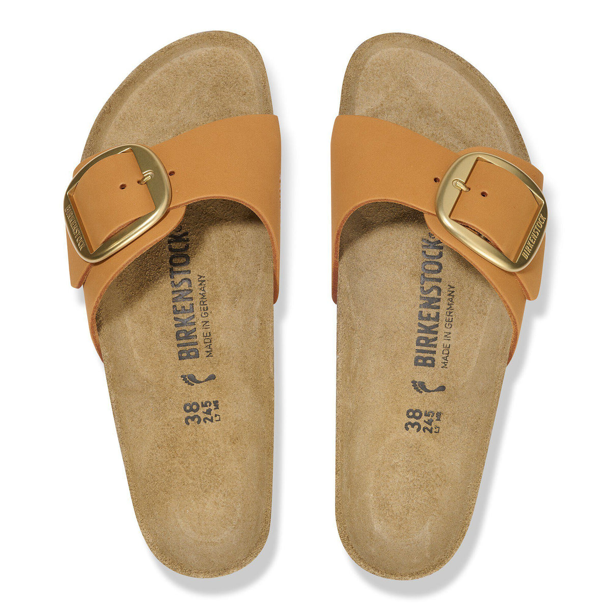 Madrid Big Buckle Nubuck Leather - Burnt Orange