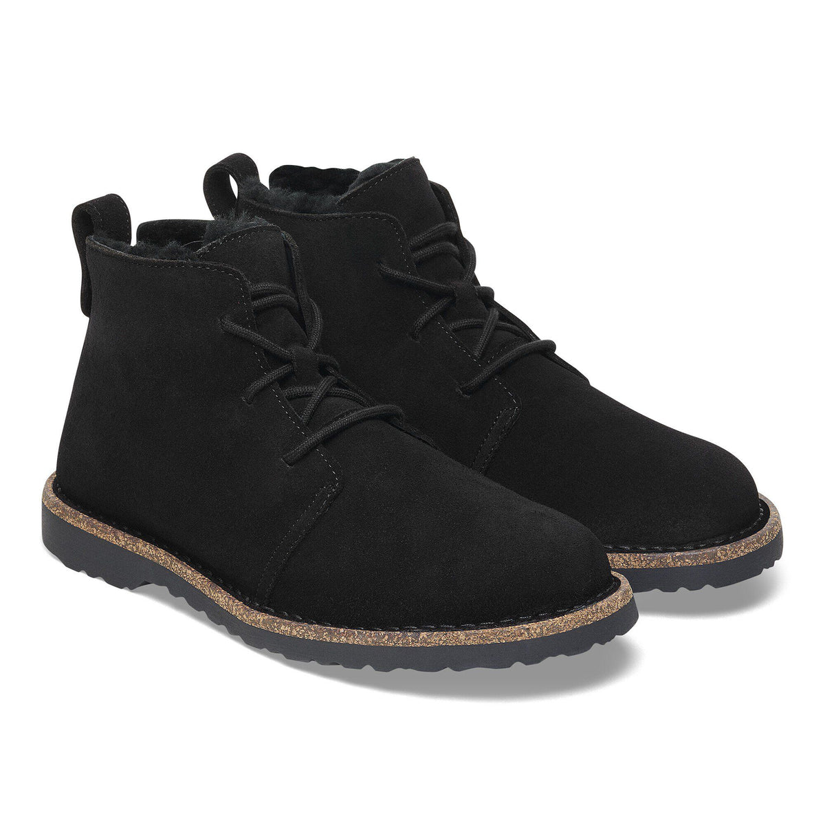 Uppsala Mid Shearling Suede Leather - Black