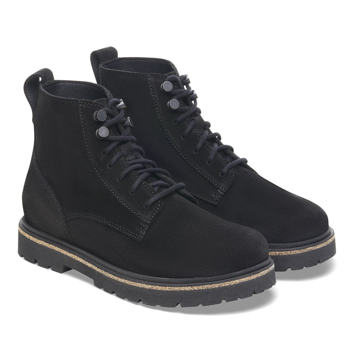 Highwood Lace Mid Women Suede Leather - Black