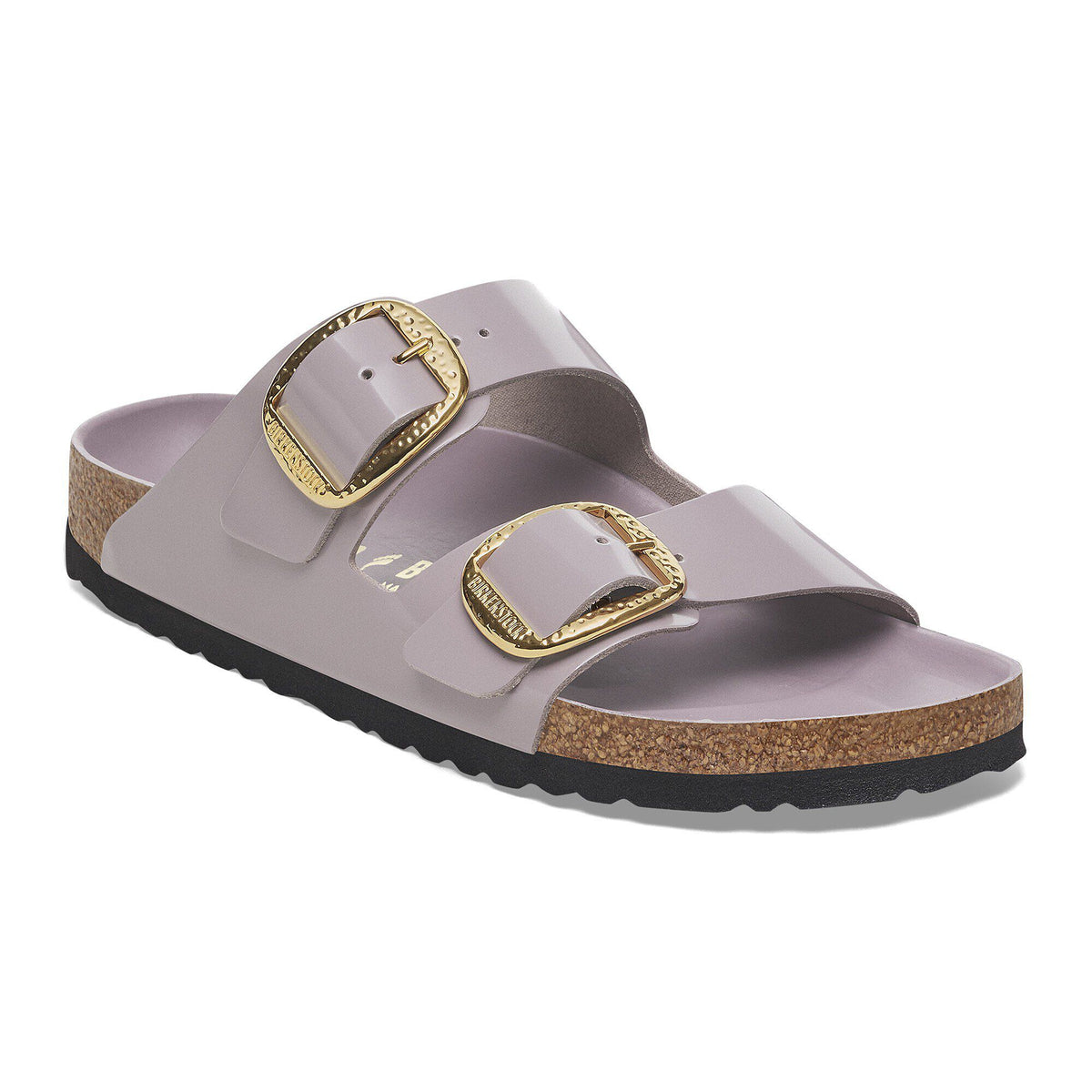 Arizona Hammered Big Buckle Natural Leather Patent Zinfandel High Shine - High-Shine Faded Purple