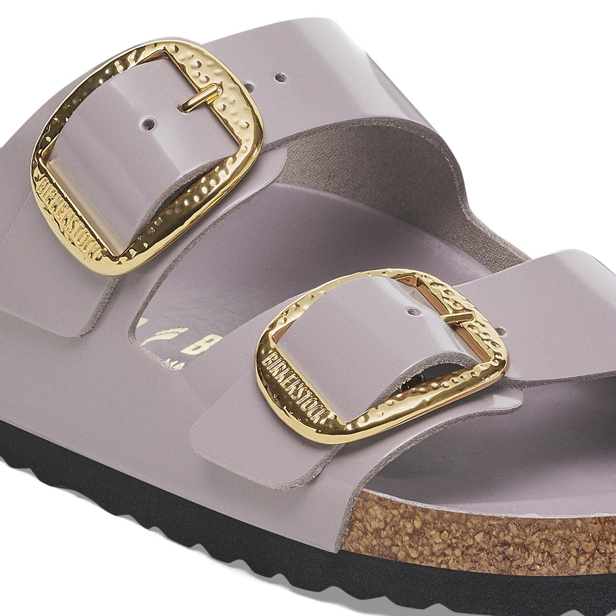 Arizona Hammered Big Buckle Natural Leather Patent Zinfandel High Shine - High-Shine Faded Purple