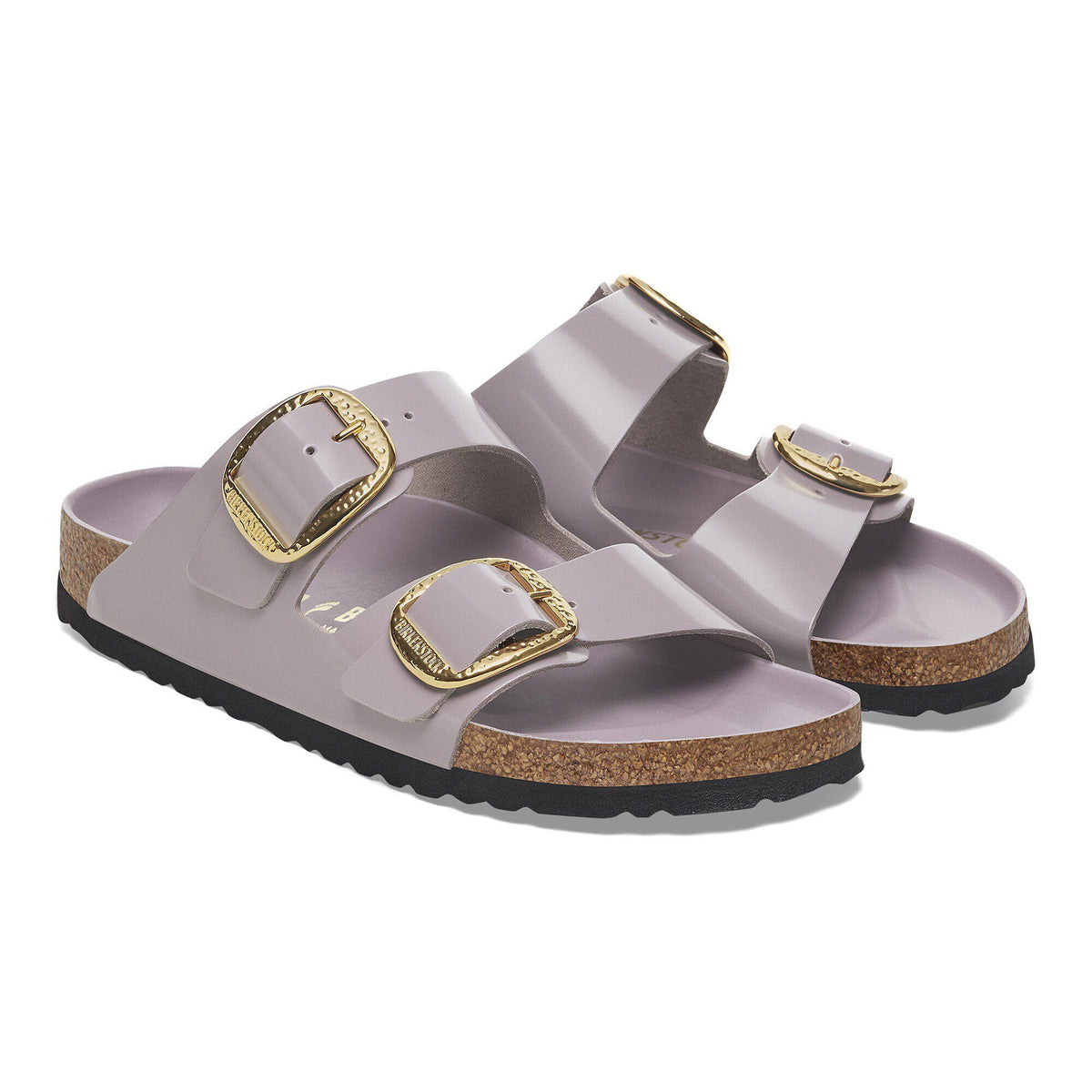 Arizona Hammered Big Buckle Natural Leather Patent Zinfandel High Shine - High-Shine Faded Purple