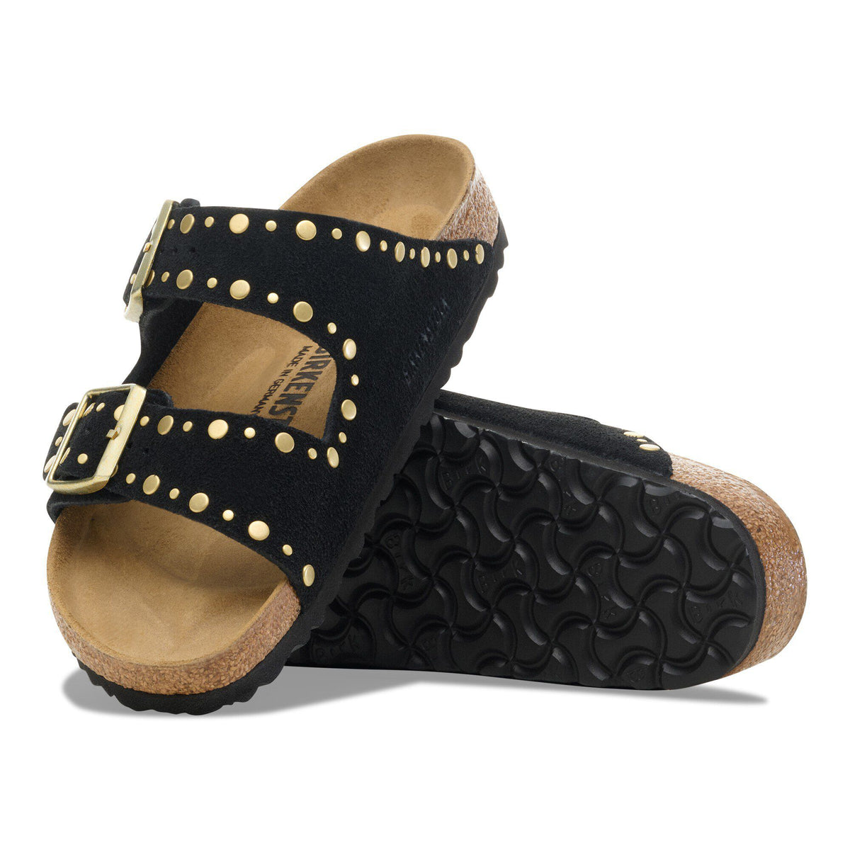 Arizona Rivet Suede Leather - Black