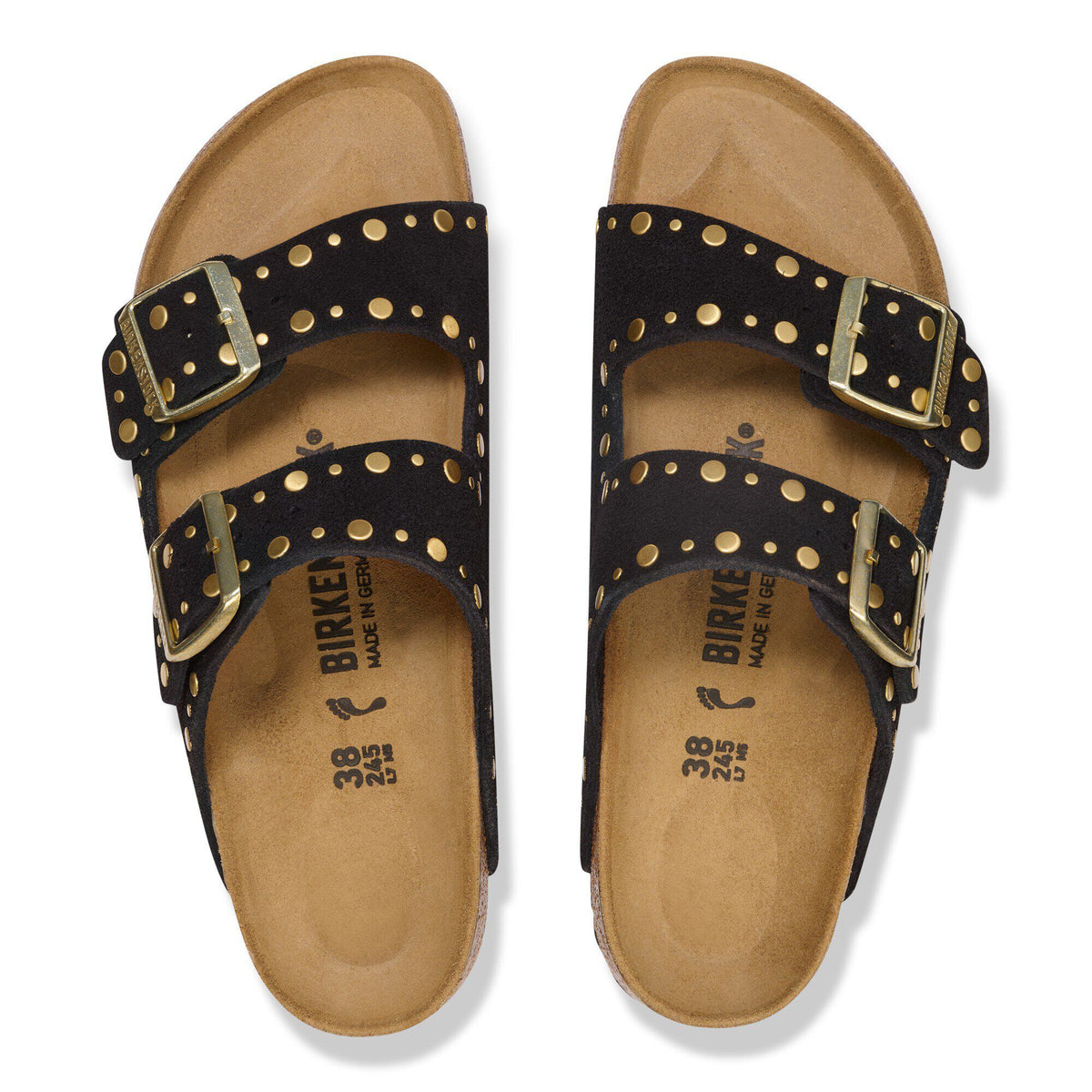 Arizona Rivet Suede Leather - Black
