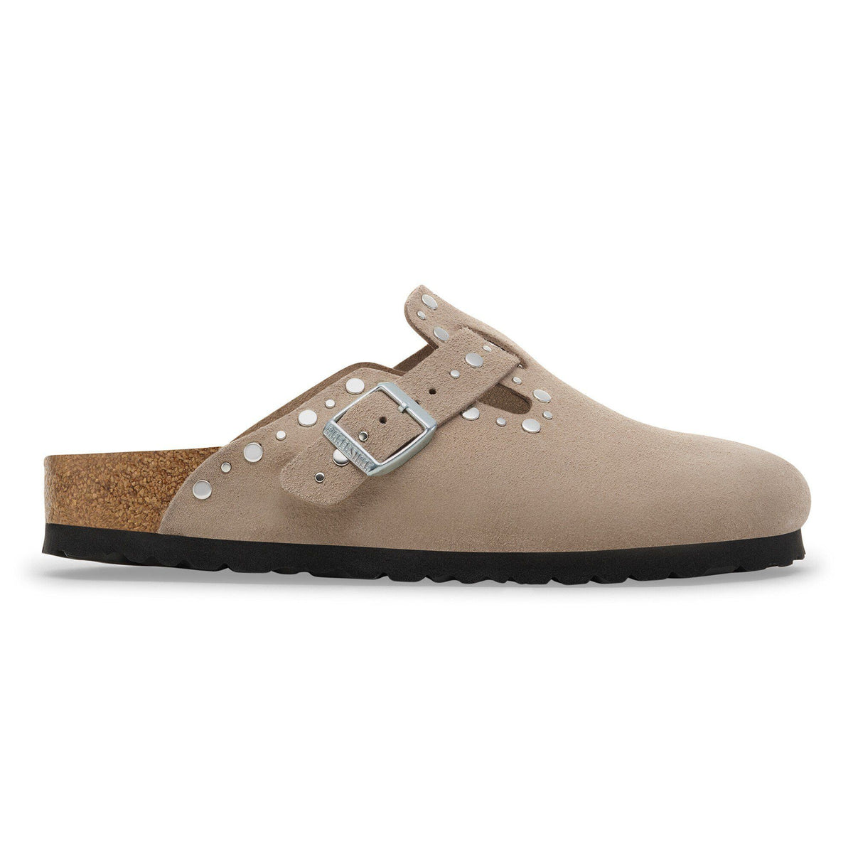Boston Rivet Suede Leather - Taupe