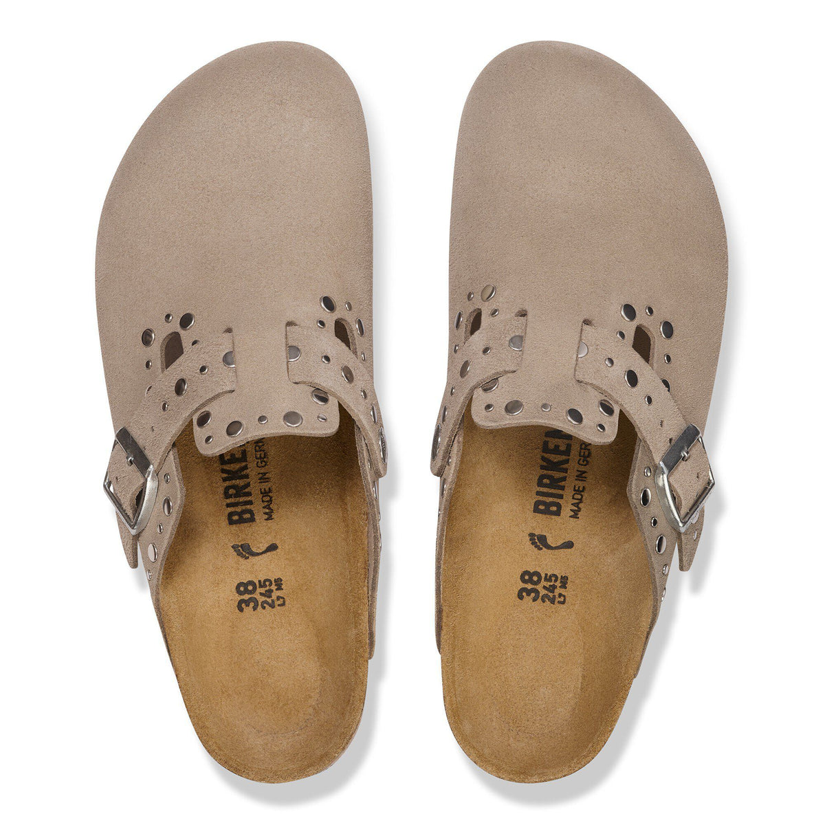 Boston Rivet Suede Leather - Taupe