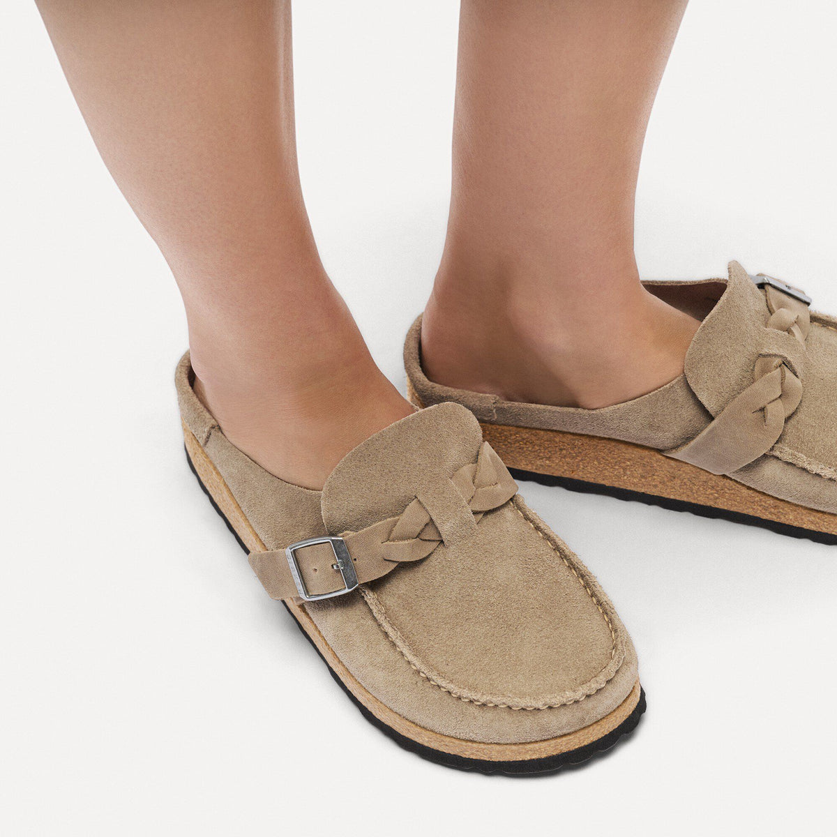 Buckley Braided Suede Leather - Taupe