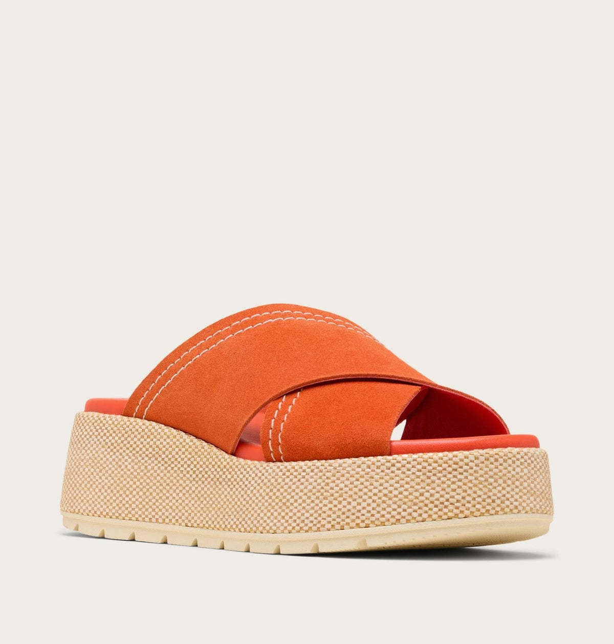 Sunpeak™ Platform Slide Women's Sandal - Crimson Fire, Honey White