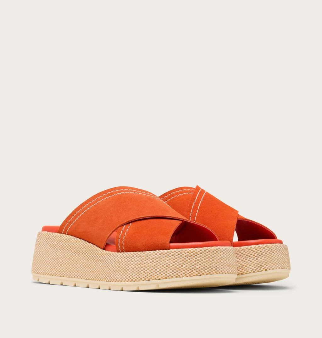 Sunpeak™ Platform Slide Women's Sandal - Crimson Fire, Honey White